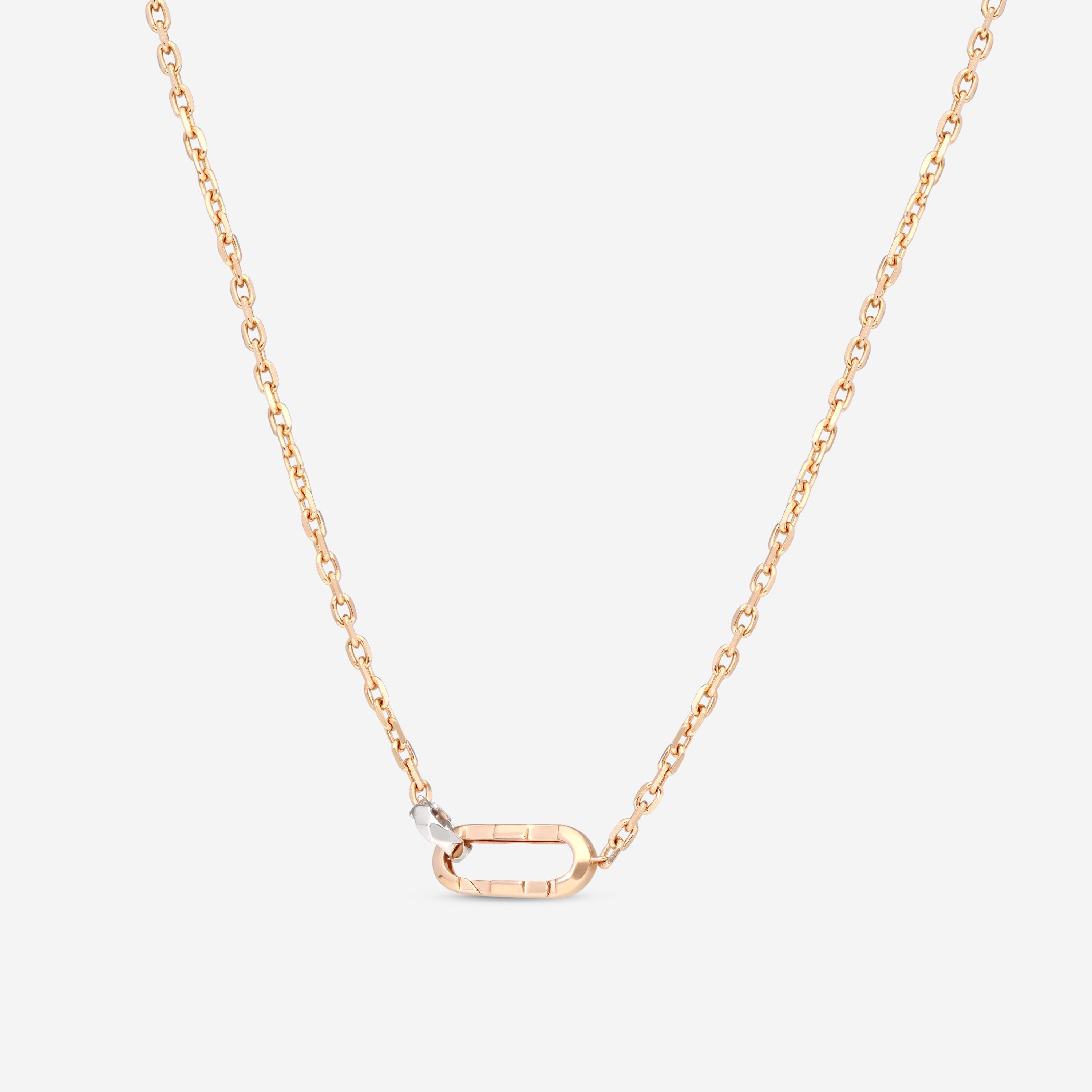 Gucci Link to Love 18K Rose & White Gold Pendant Necklace YBB78667100200U — view 2