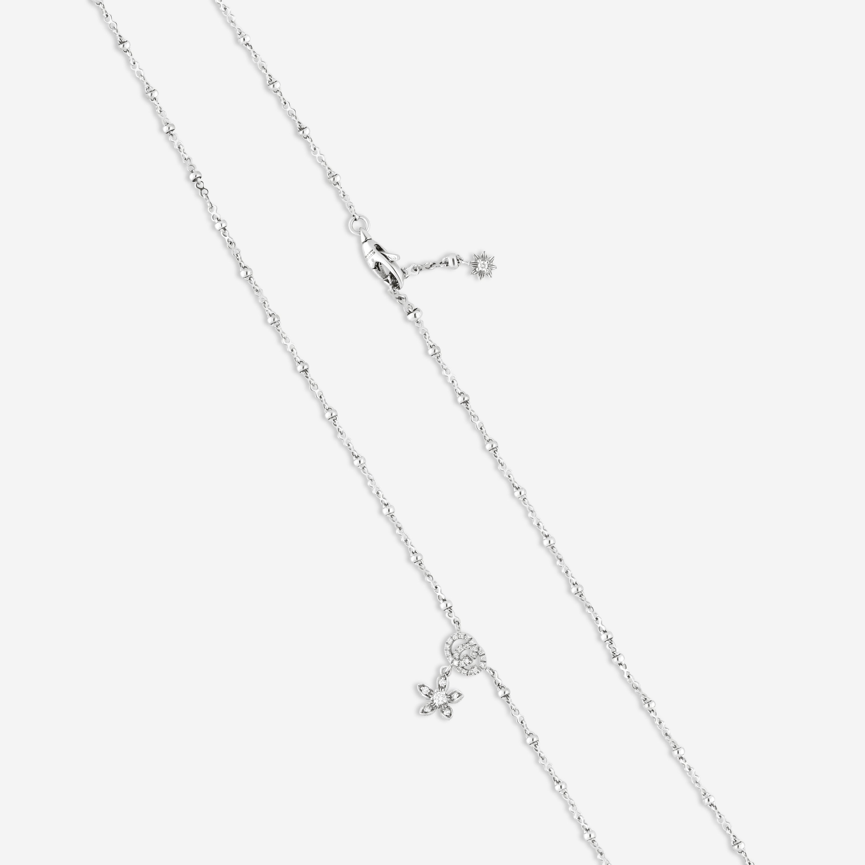 Gucci Flora 18K White Gold Diamond Pendant Necklace YBB58184200100U — view 3