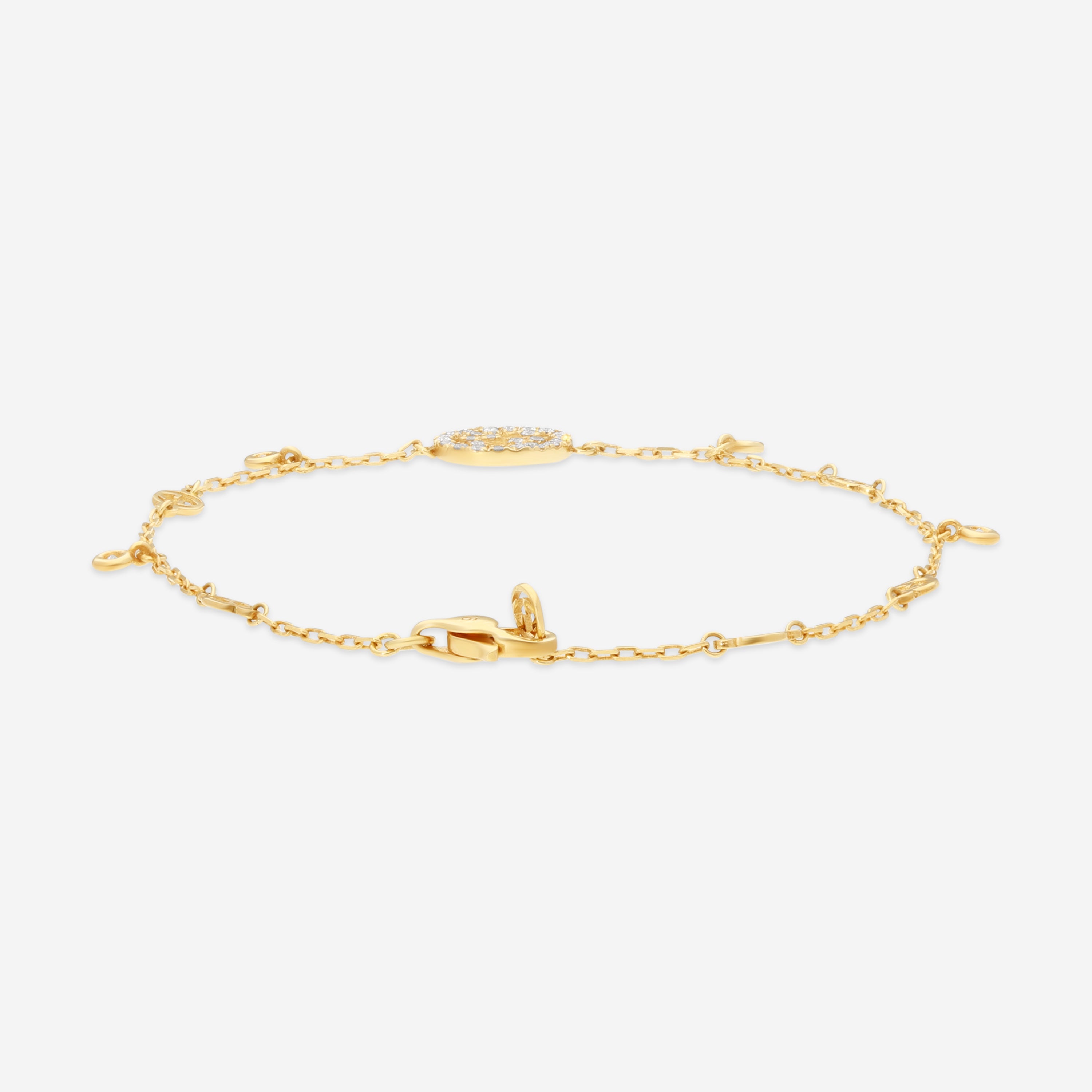 Gucci Interlocking G 18K Yellow Gold Diamond Bracelet YBA729403002016 — view 3