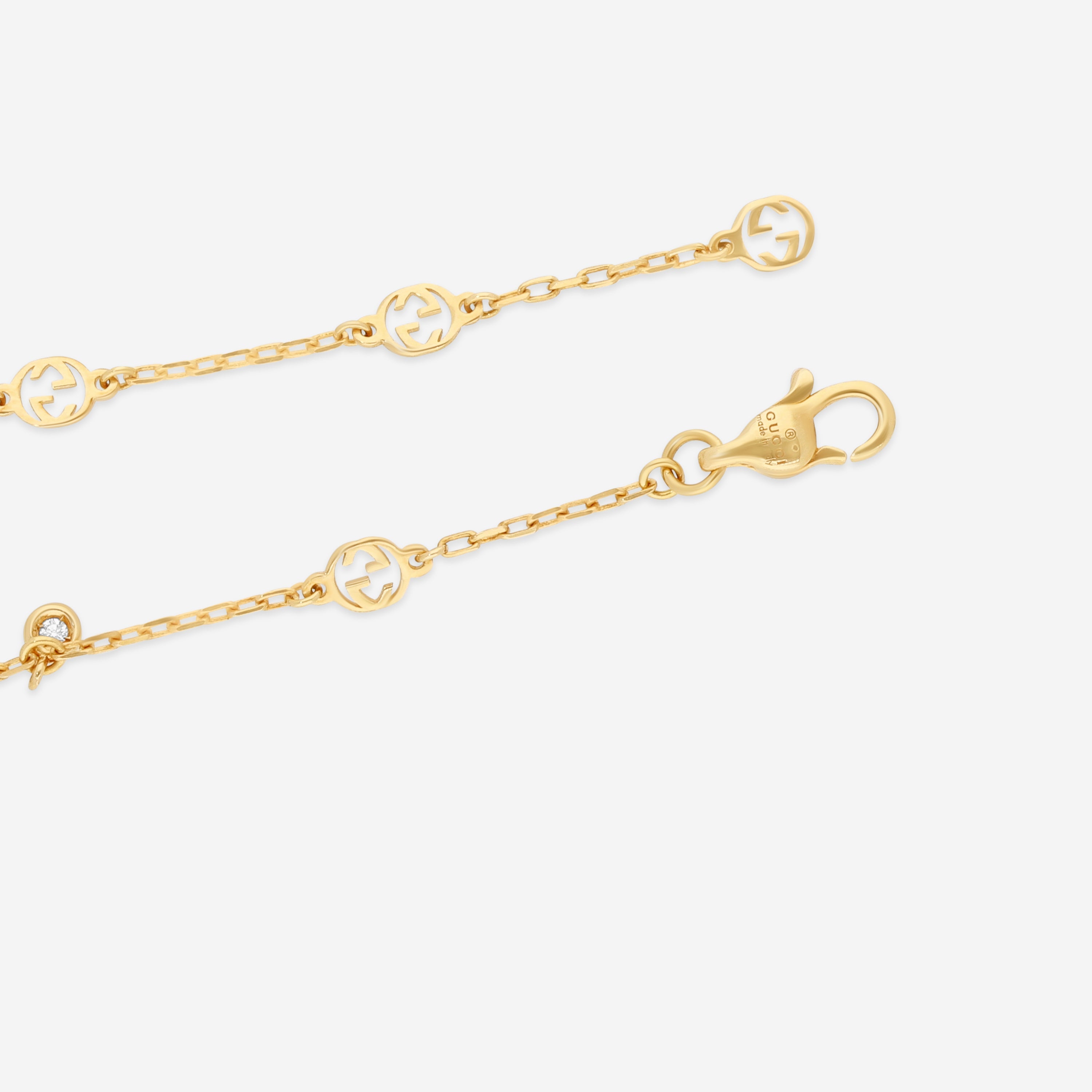 Gucci Interlocking G 18K Yellow Gold Diamond Bracelet YBA729403002016 — view 4
