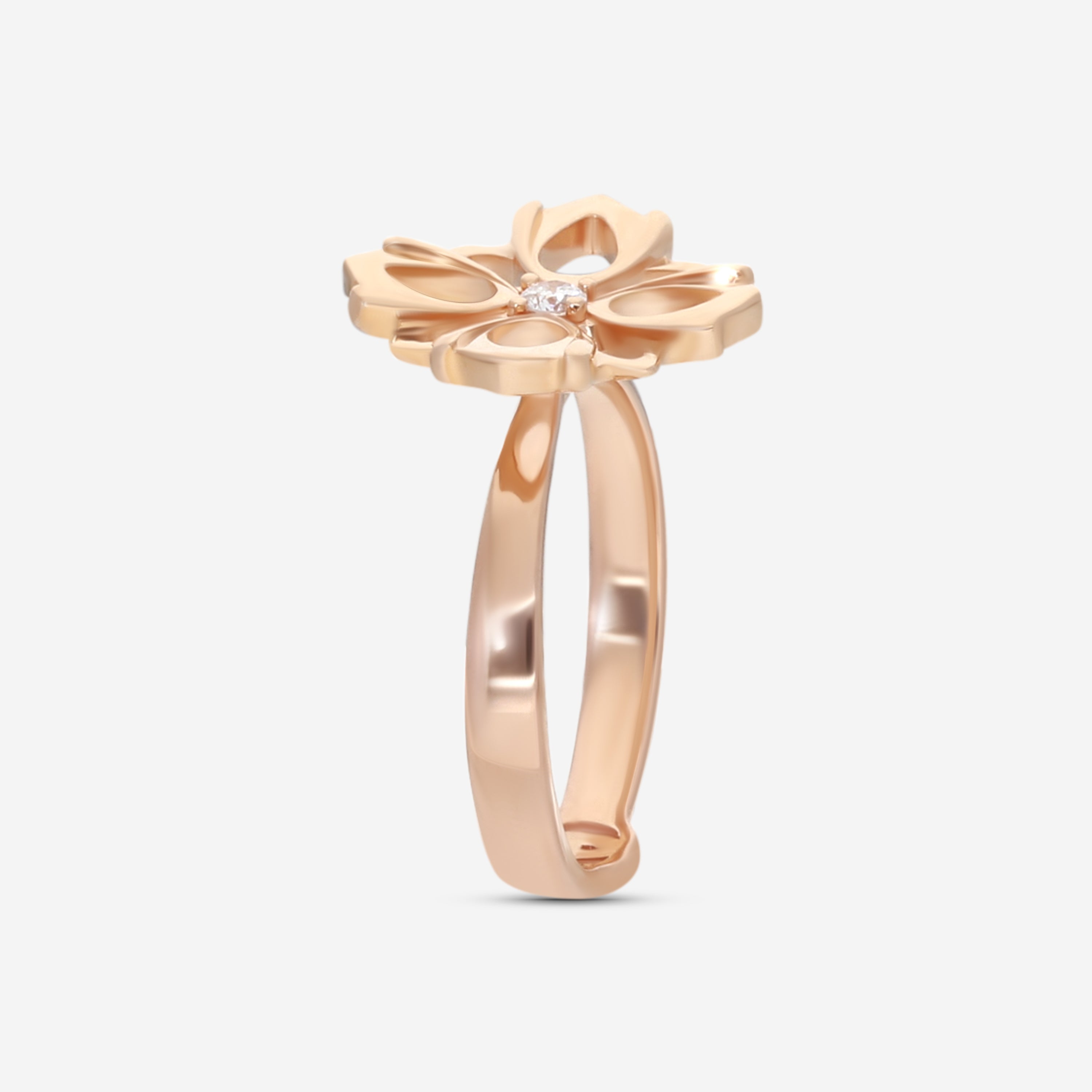 Gucci Flora 18K Rose Gold Diamond Flower Ring Sz. 7 YBC796245001014 — view 2