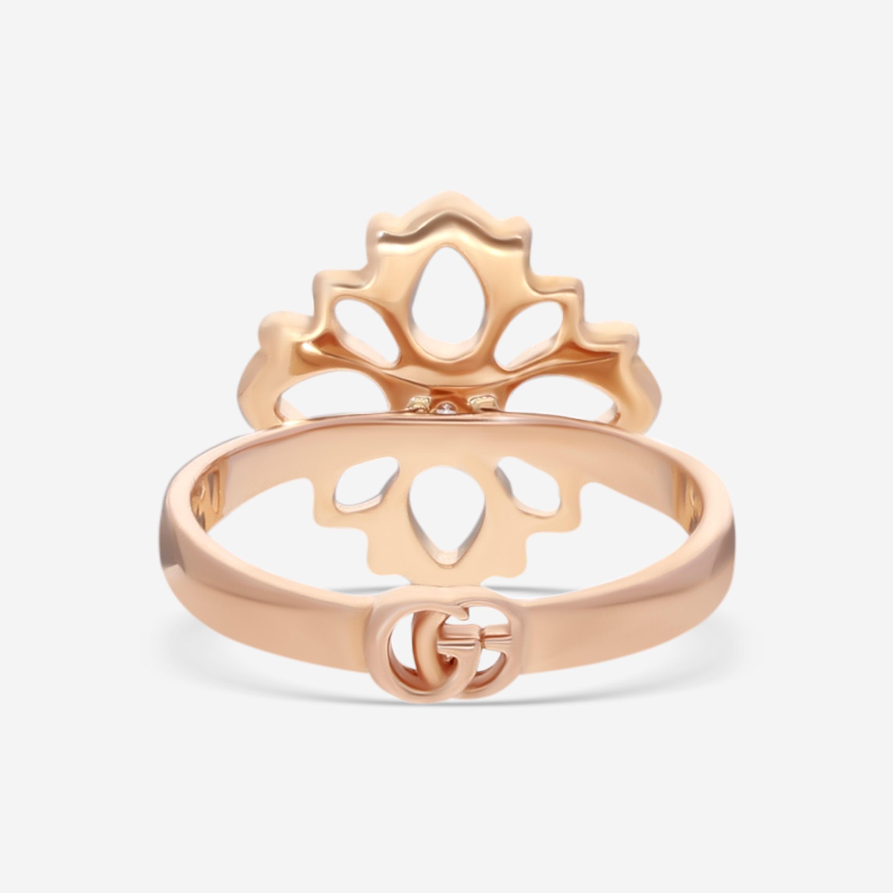 Gucci Flora 18K Rose Gold Diamond Flower Ring Sz. 7 YBC796245001014 — view 3