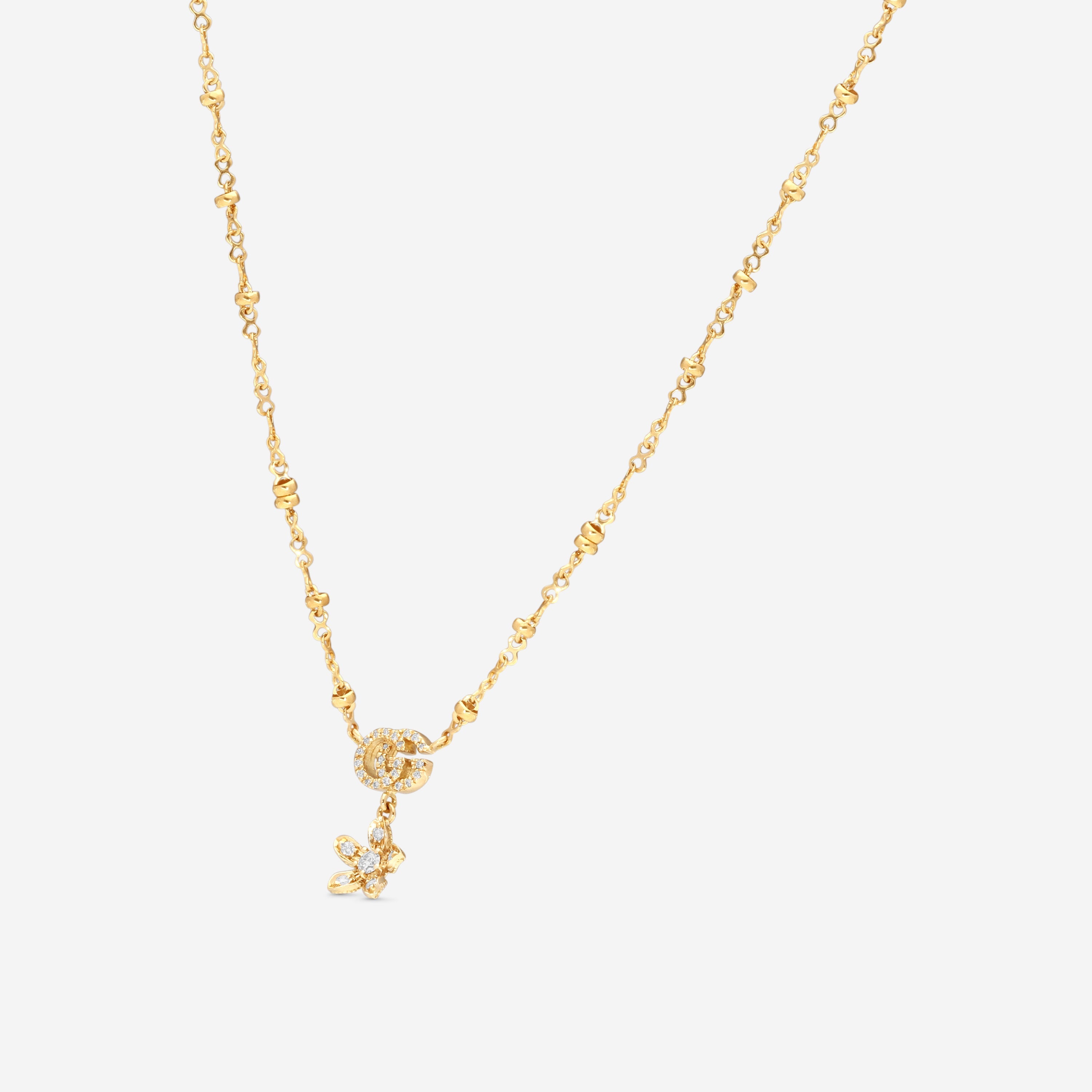 Gucci Flora 18K Yellow Gold Diamond Pendant Necklace YBB58184200200U — view 2