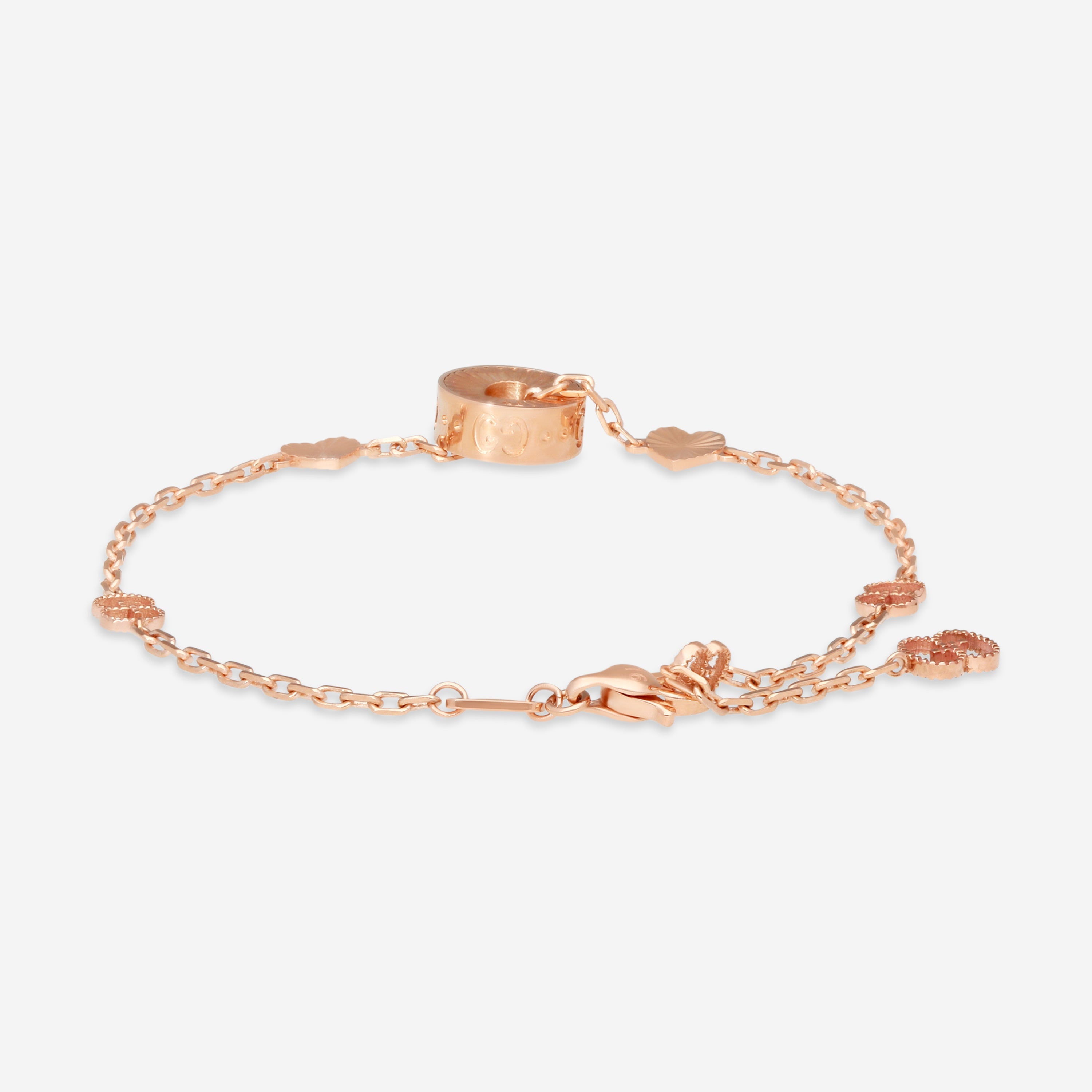 Gucci Icon Heart 18K Rose Gold Chain Bracelet YBA729383001016 — view 3