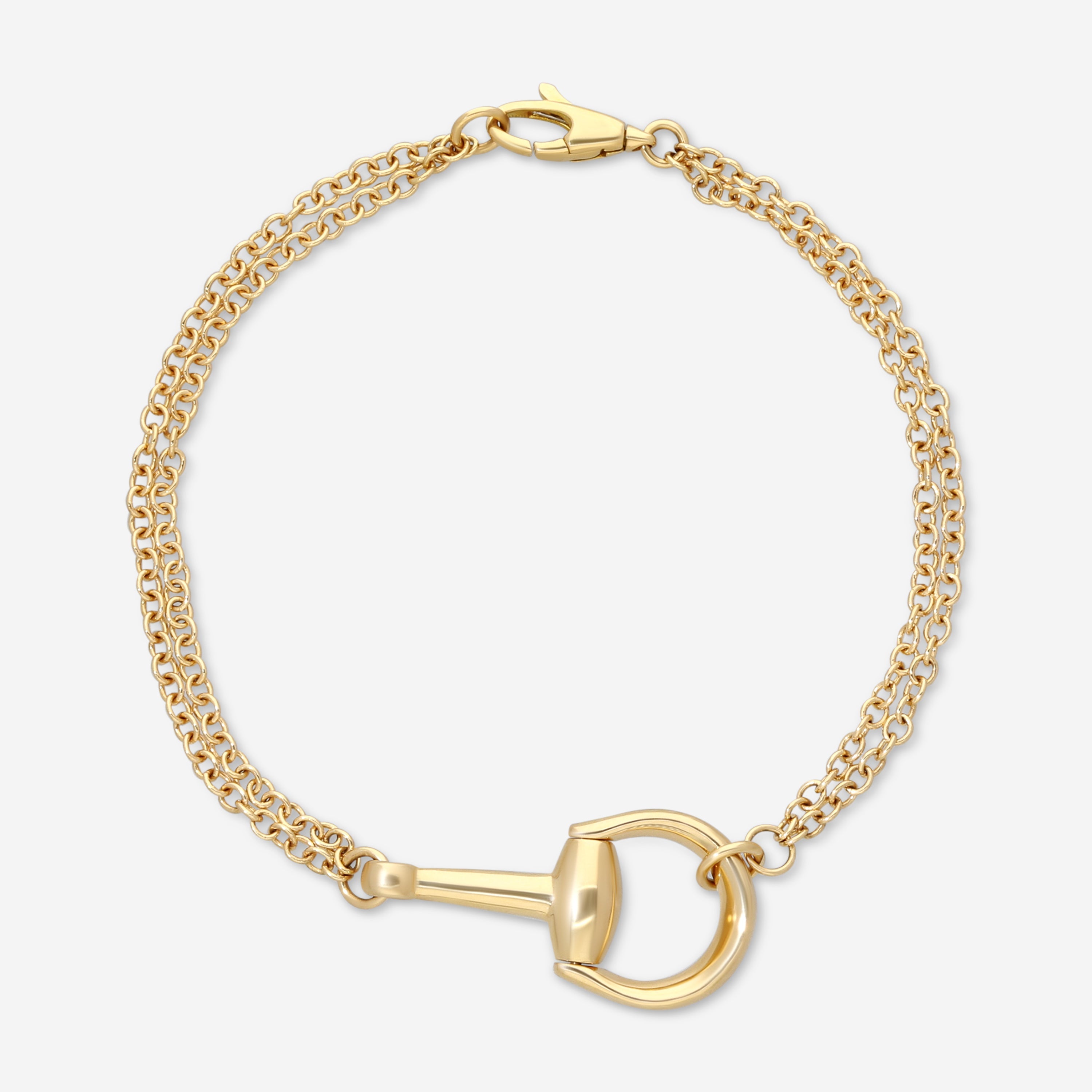 Gucci Horsebit 18K Yellow Gold Chain Bracelet YBA795812001016