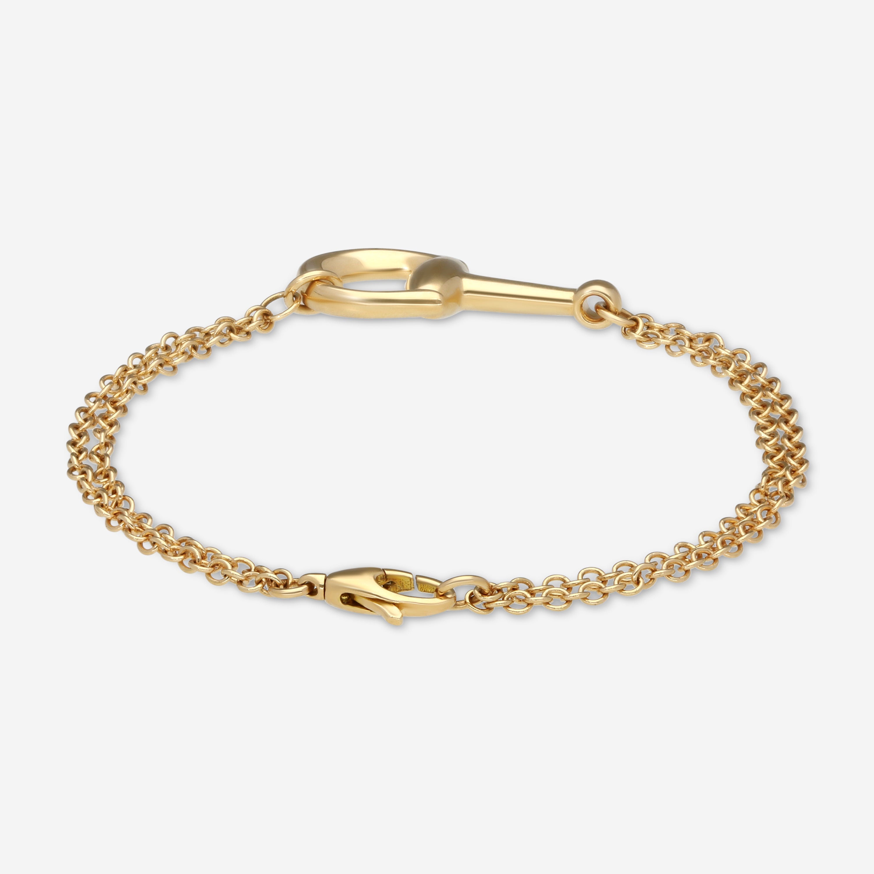 Gucci Horsebit 18K Yellow Gold Chain Bracelet YBA795812001016 — view 3