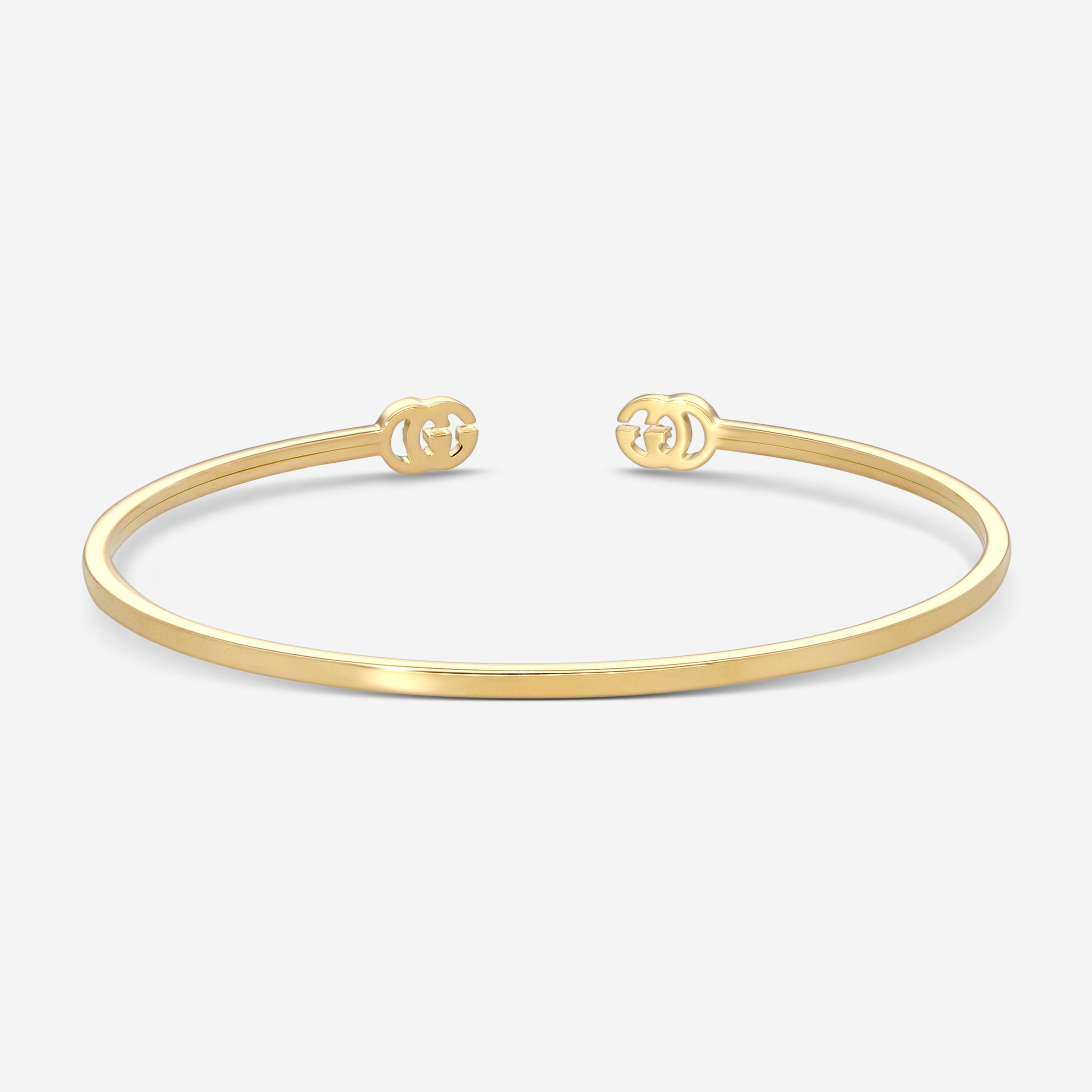 Gucci GG Running 18K Yellow Gold Diamond Cuff Bracelet YBA481662001016 — view 3