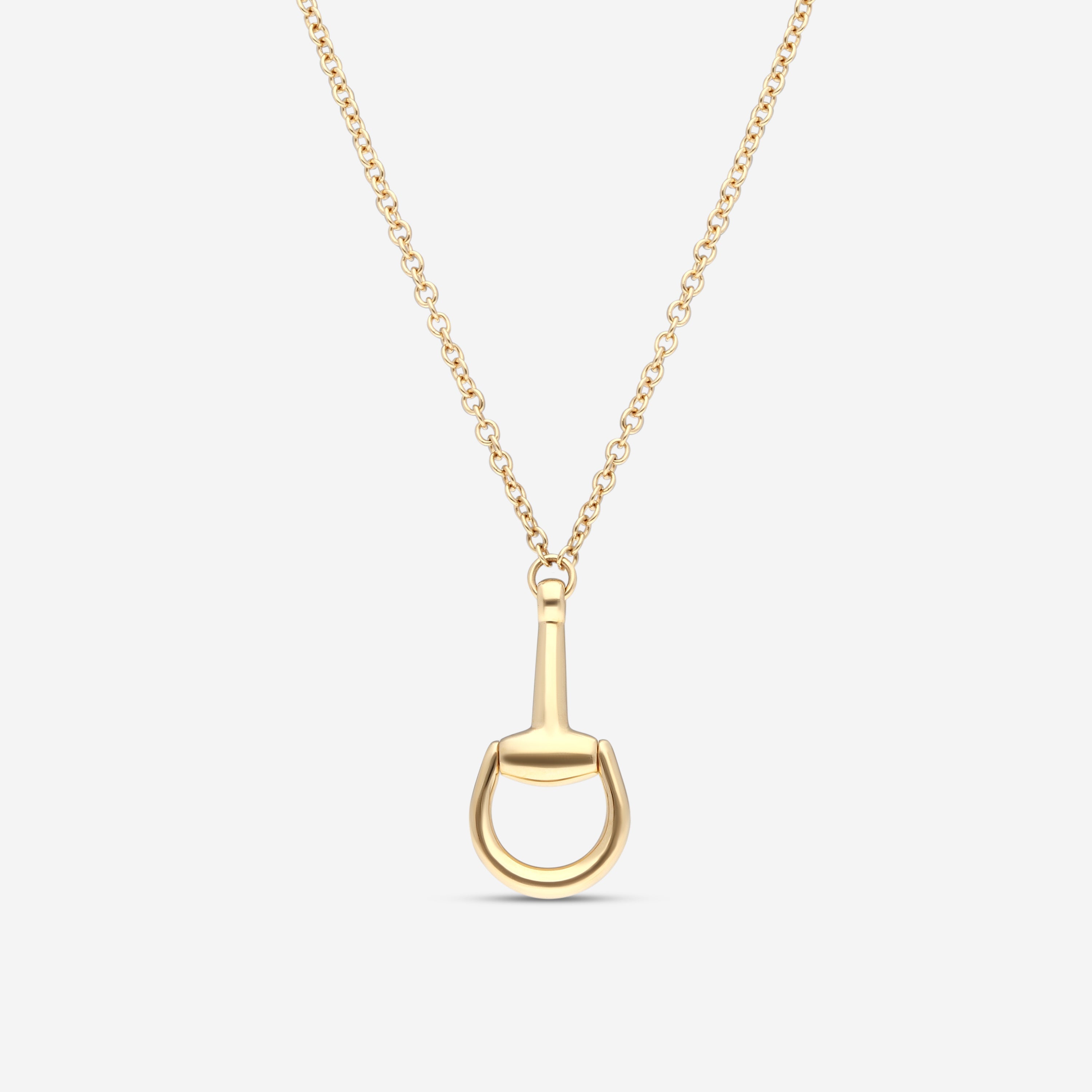 Gucci Horsebit 18K Yellow Gold Pendant Necklace YBB79581800100U