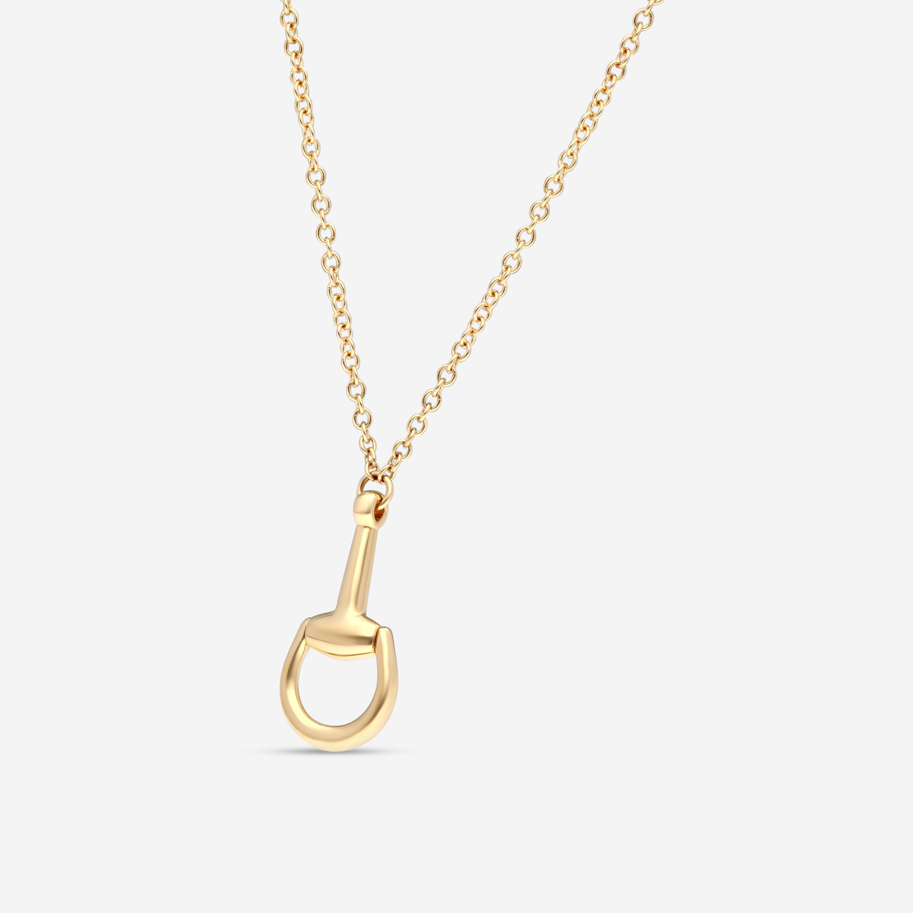 Gucci Horsebit 18K Yellow Gold Pendant Necklace YBB79581800100U — view 2