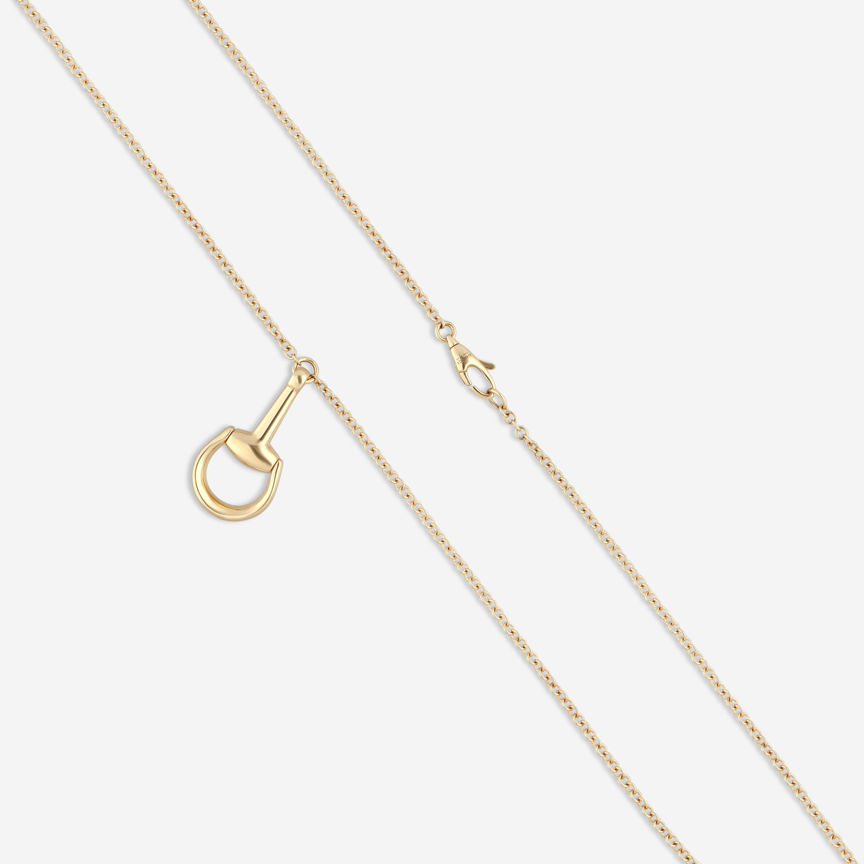 Gucci Horsebit 18K Yellow Gold Pendant Necklace YBB79581800100U — view 3