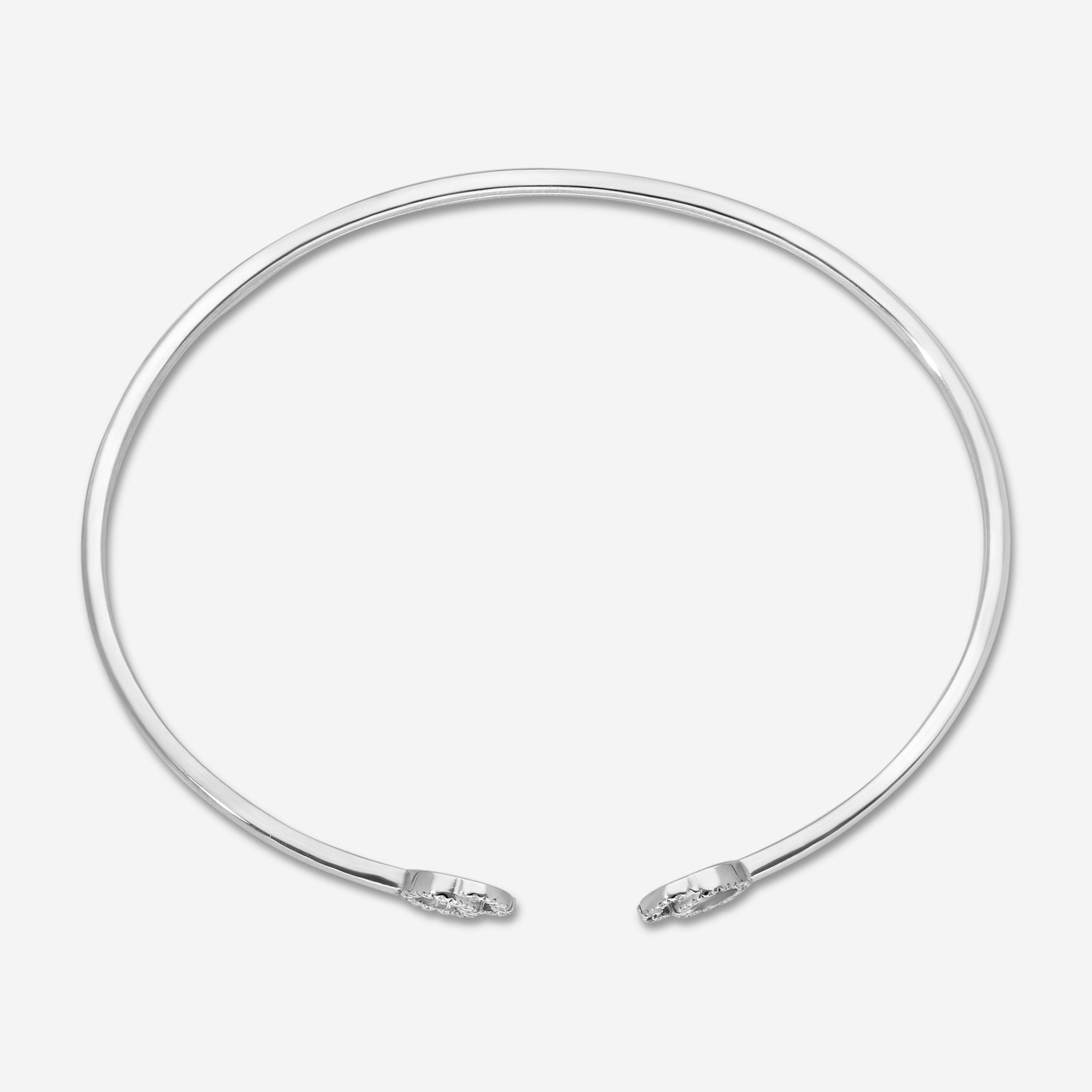 Gucci GG Running 18K White Gold Diamond Cuff Bracelet YBA481662002016 — view 2