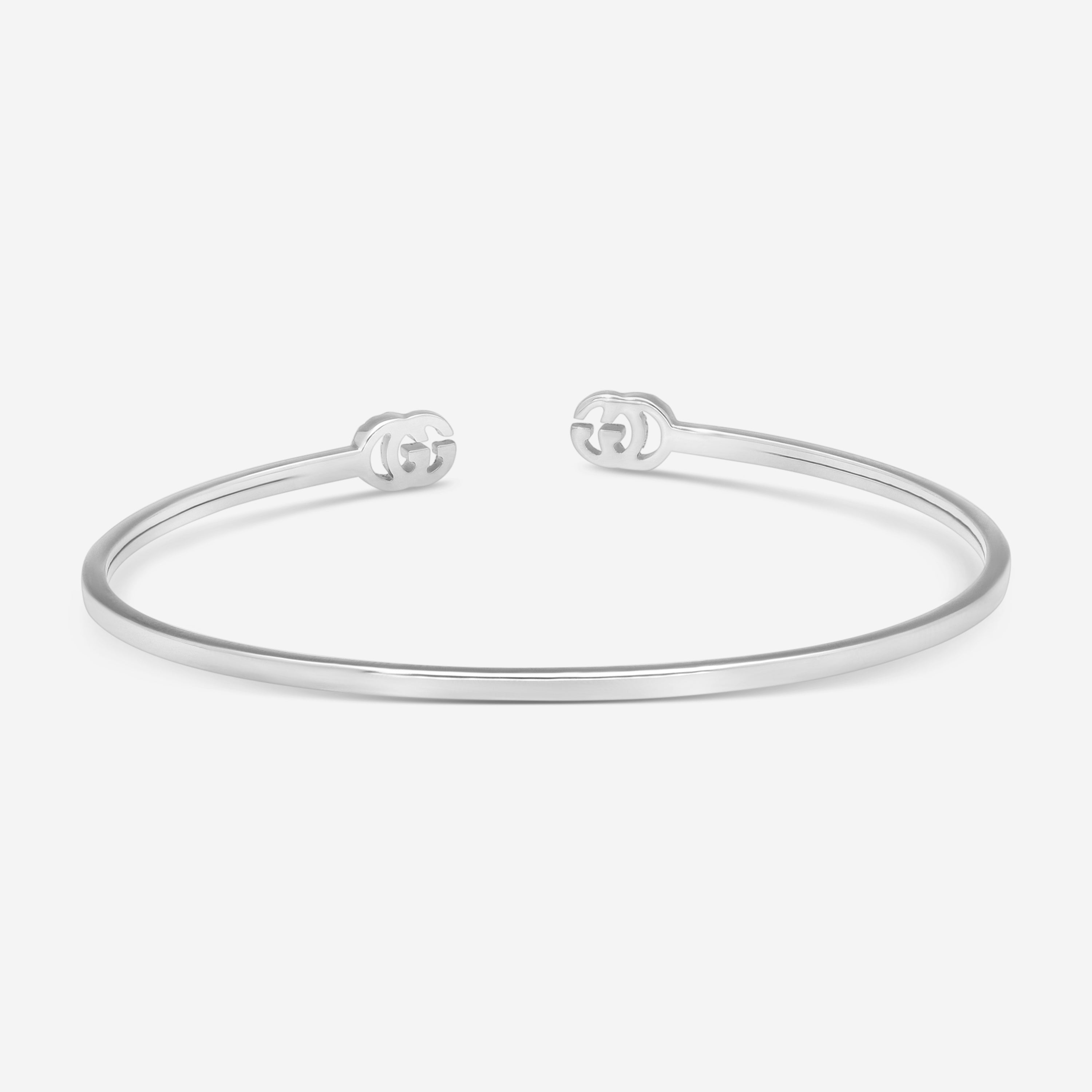 Gucci GG Running 18K White Gold Diamond Cuff Bracelet YBA481662002016 — view 3