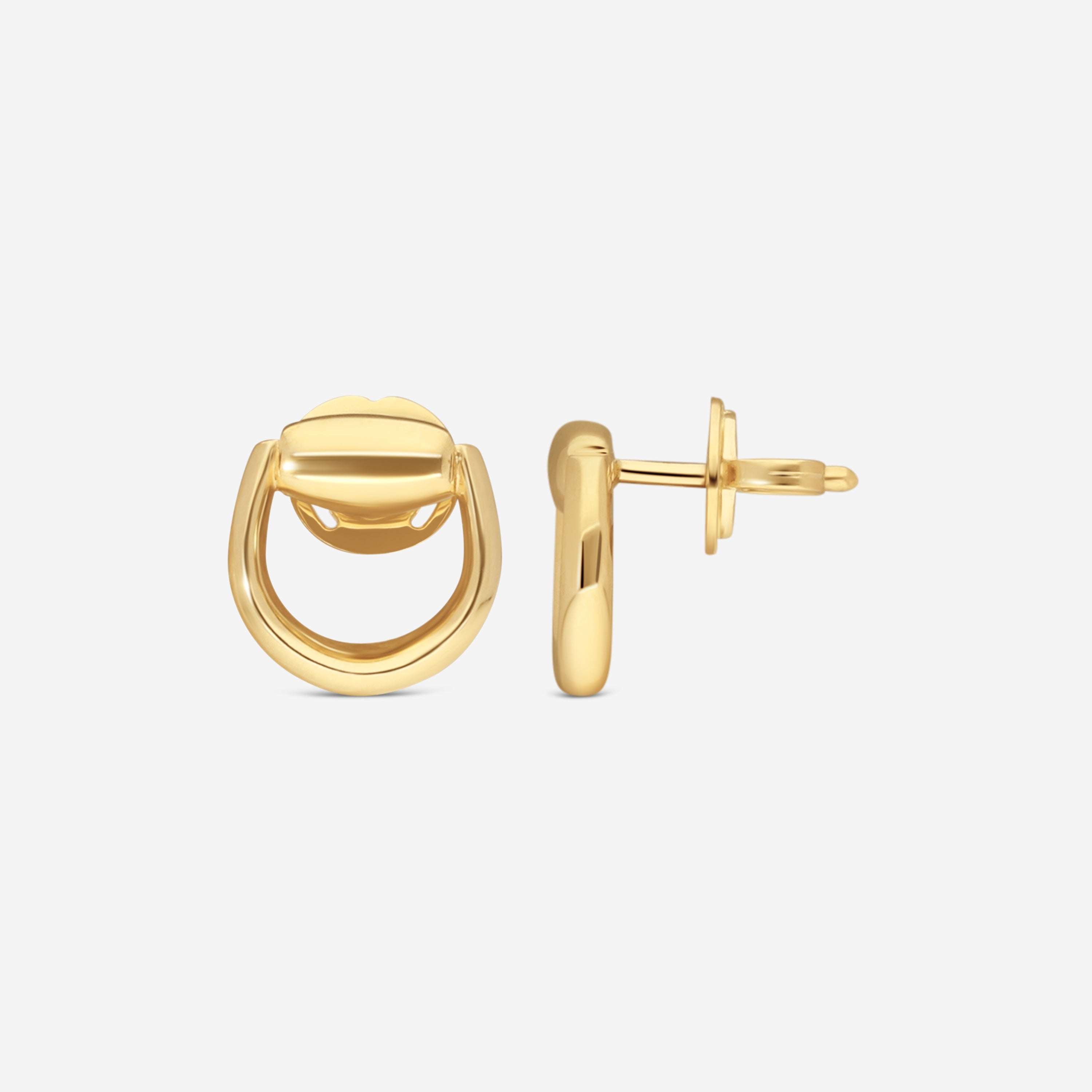 Gucci Horsebit 18K Yellow Gold Stud Earrings YBD80009800100U — view 3