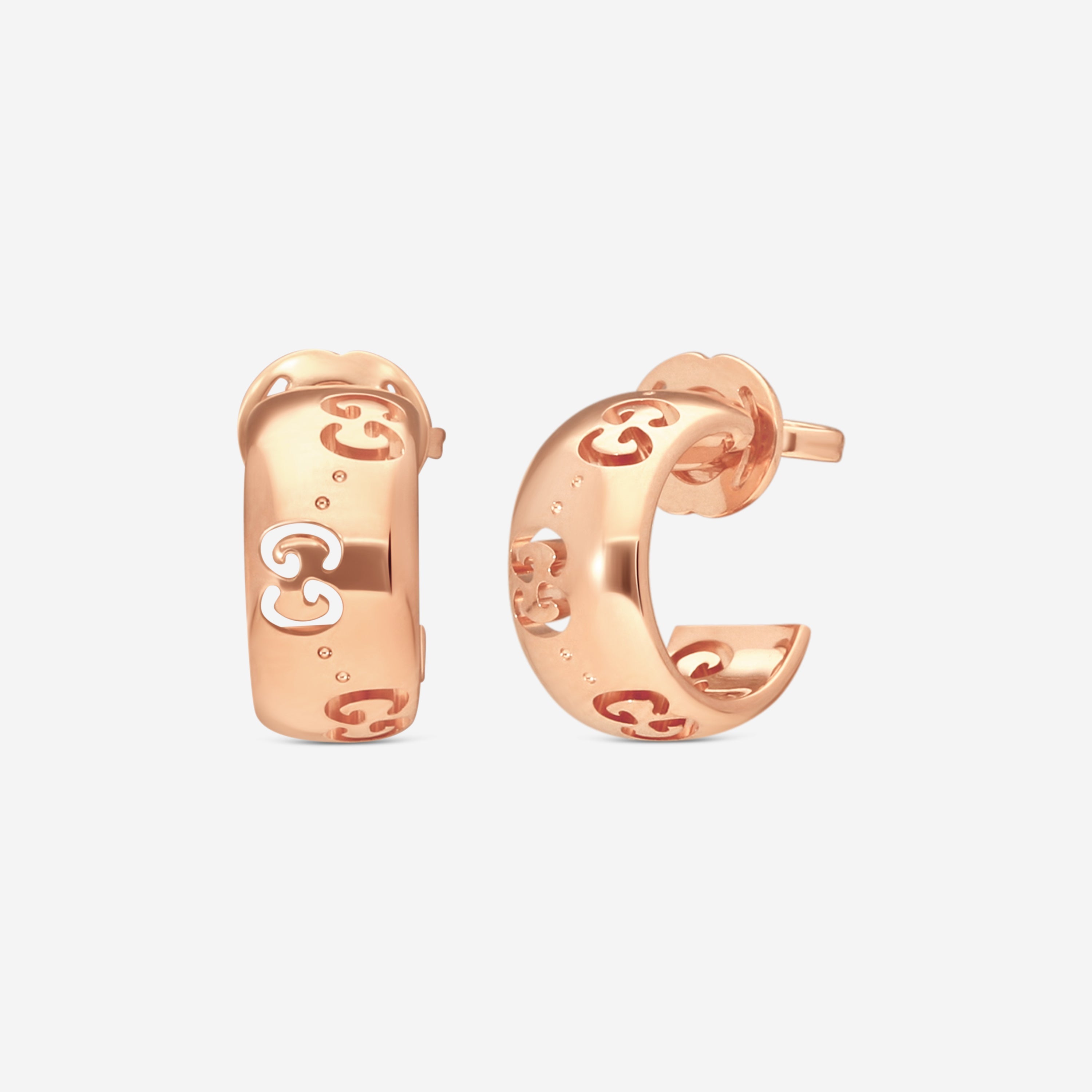 Gucci Icon 18K Rose Gold Hoop Earrings YBD80436100200U — view 2