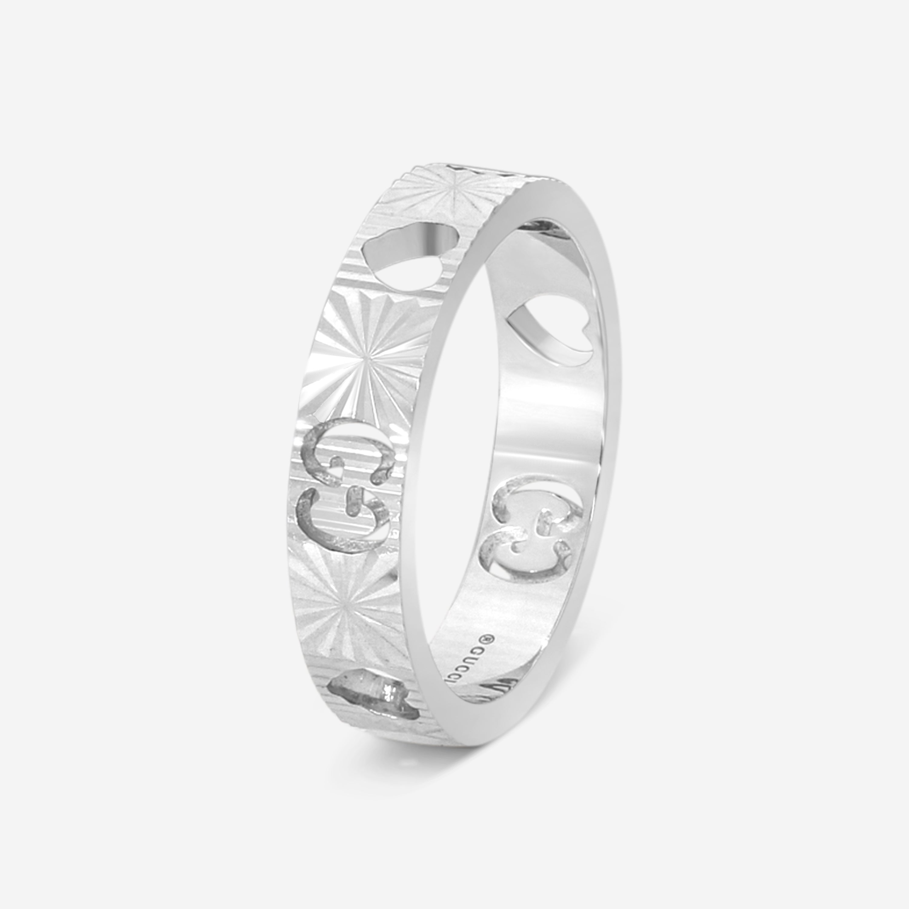 Gucci Icon 18K White Gold Band Ring YBC729458001011 — view 2