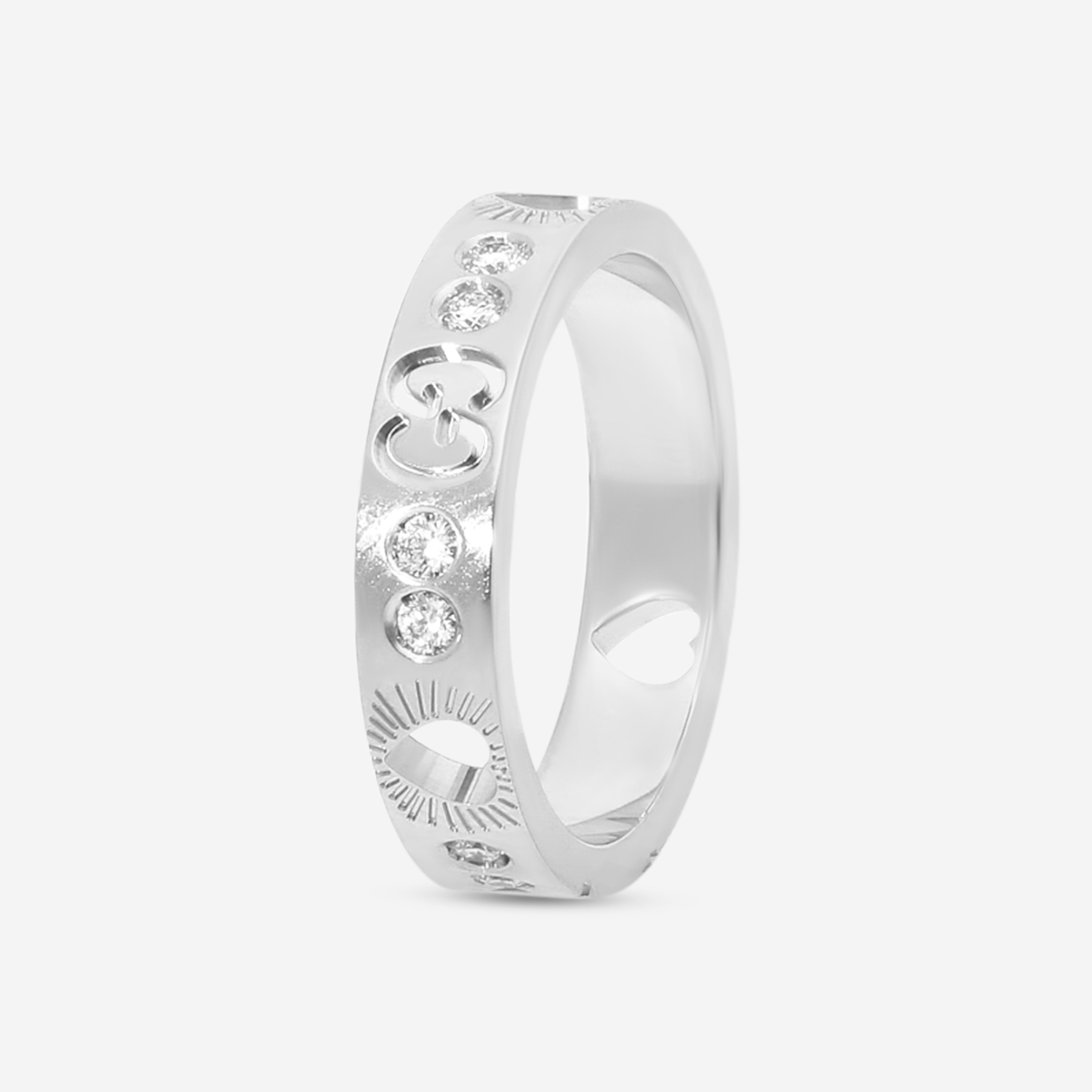 Gucci Icon 18K White Gold Diamond Band Ring YBC662055001010 — view 2