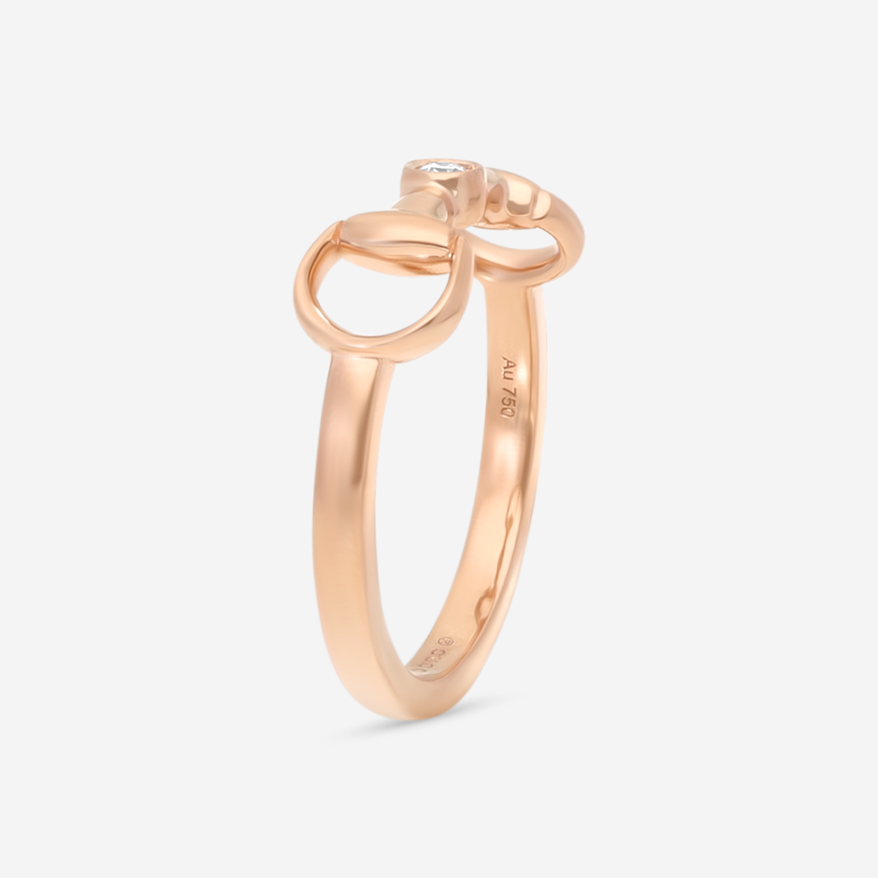 Gucci Horsebit 18K Rose Gold Diamond Ring YBC796168001010 — view 2