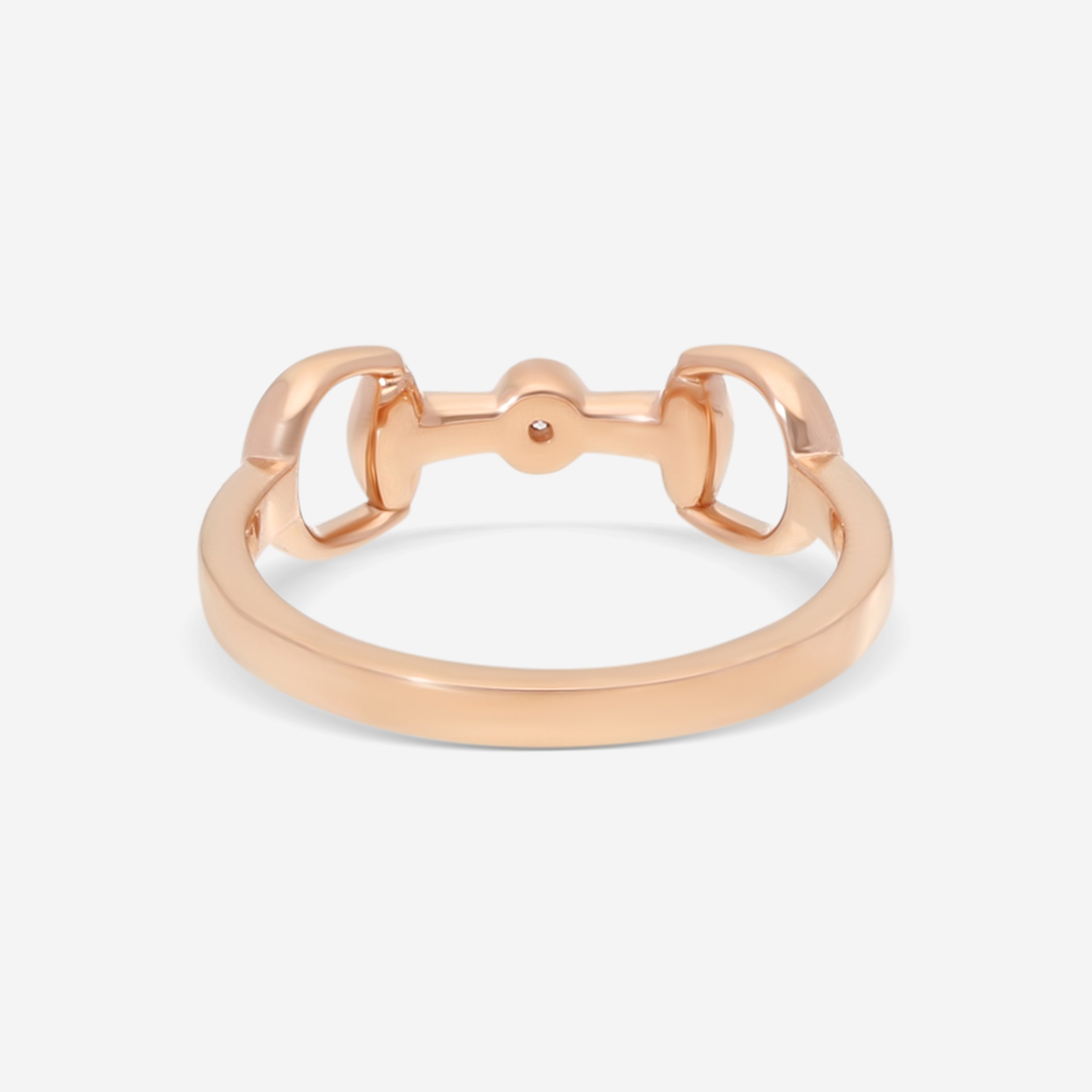 Gucci Horsebit 18K Rose Gold Diamond Ring YBC796168001010 — view 3