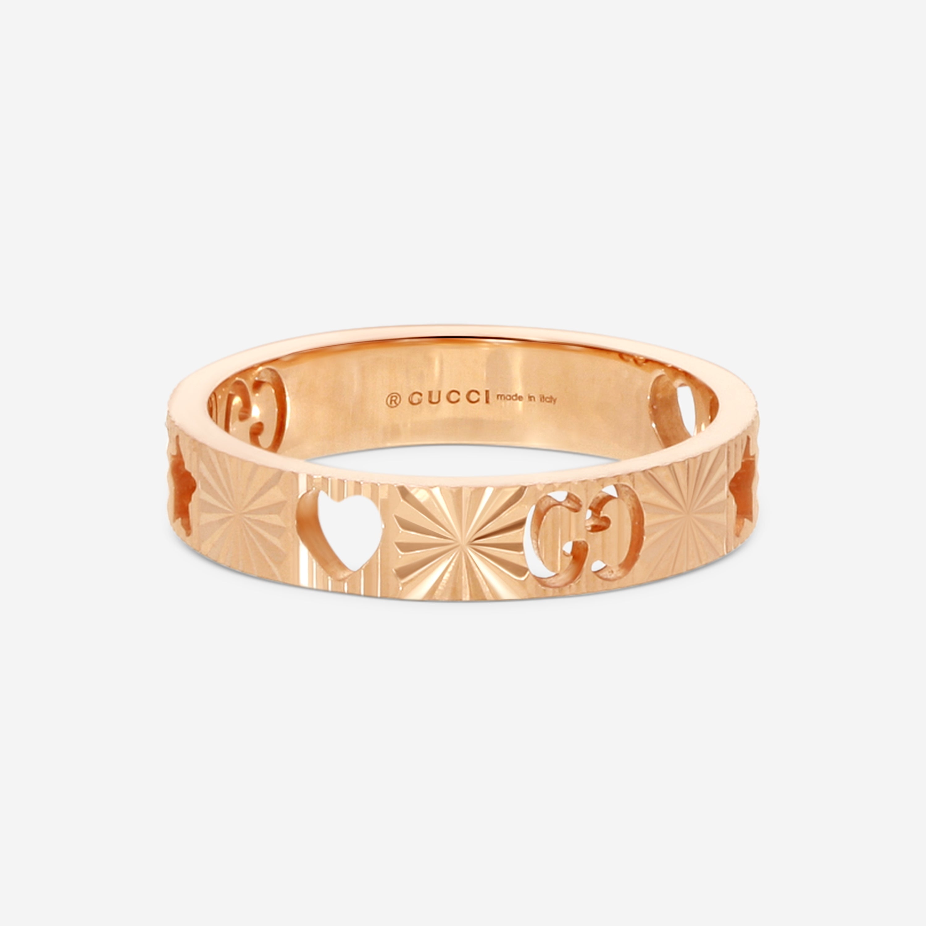 Gucci Icon 18K Rose Gold Band Ring YBC729460001014