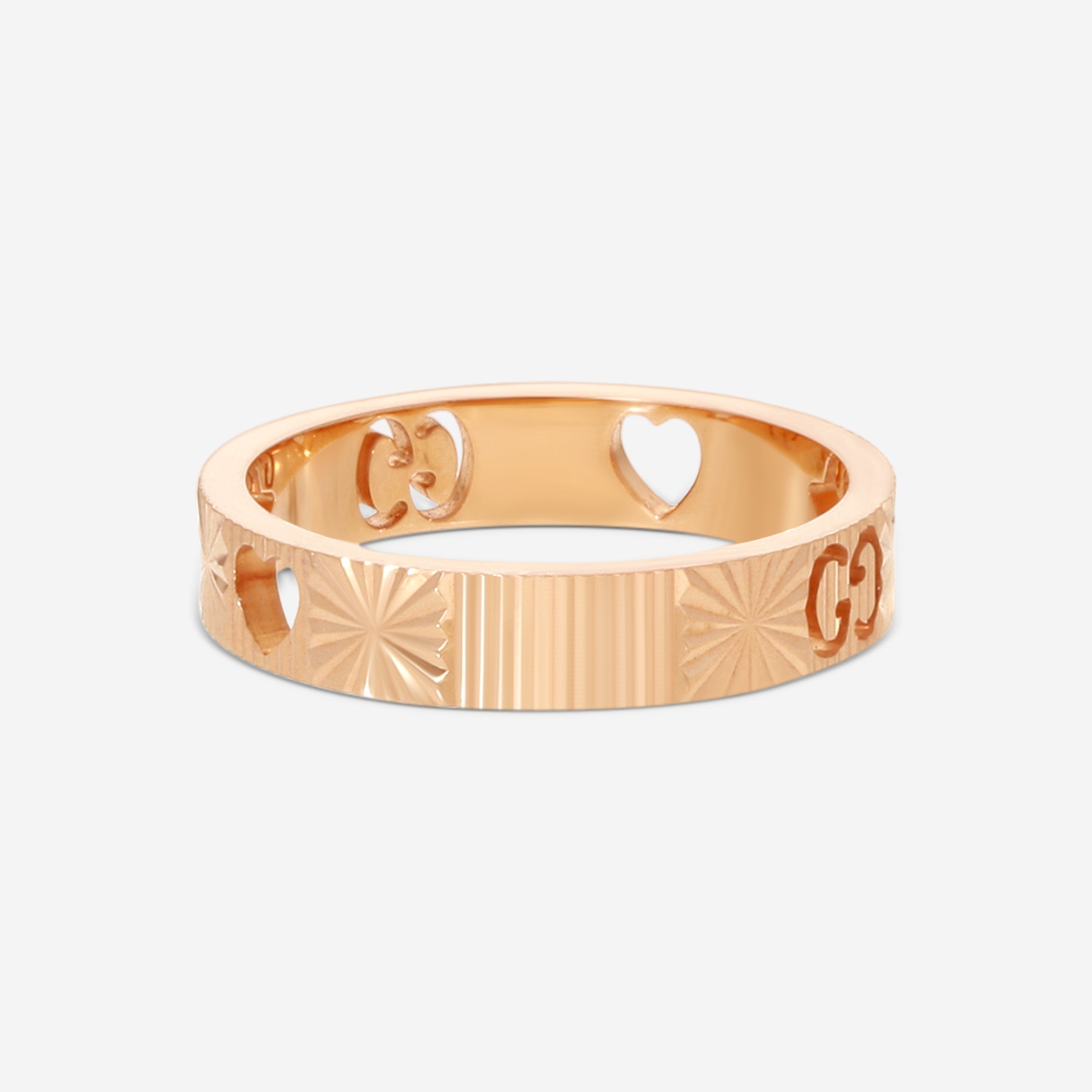 Gucci Icon 18K Rose Gold Band Ring YBC729460001014 — view 3