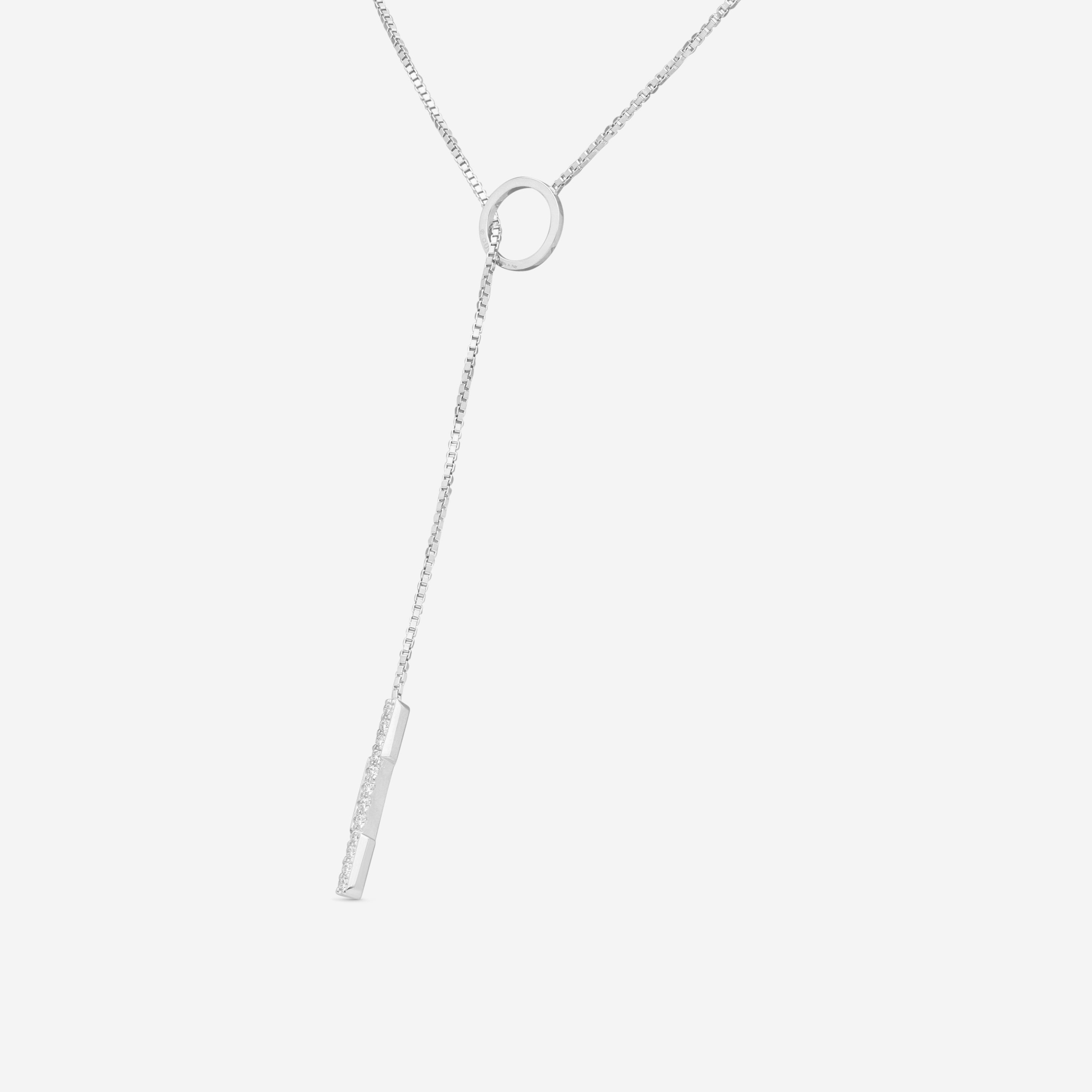 Gucci Link to Love 18K White Gold Diamond Lariat Necklace YBB66213800100U — view 2