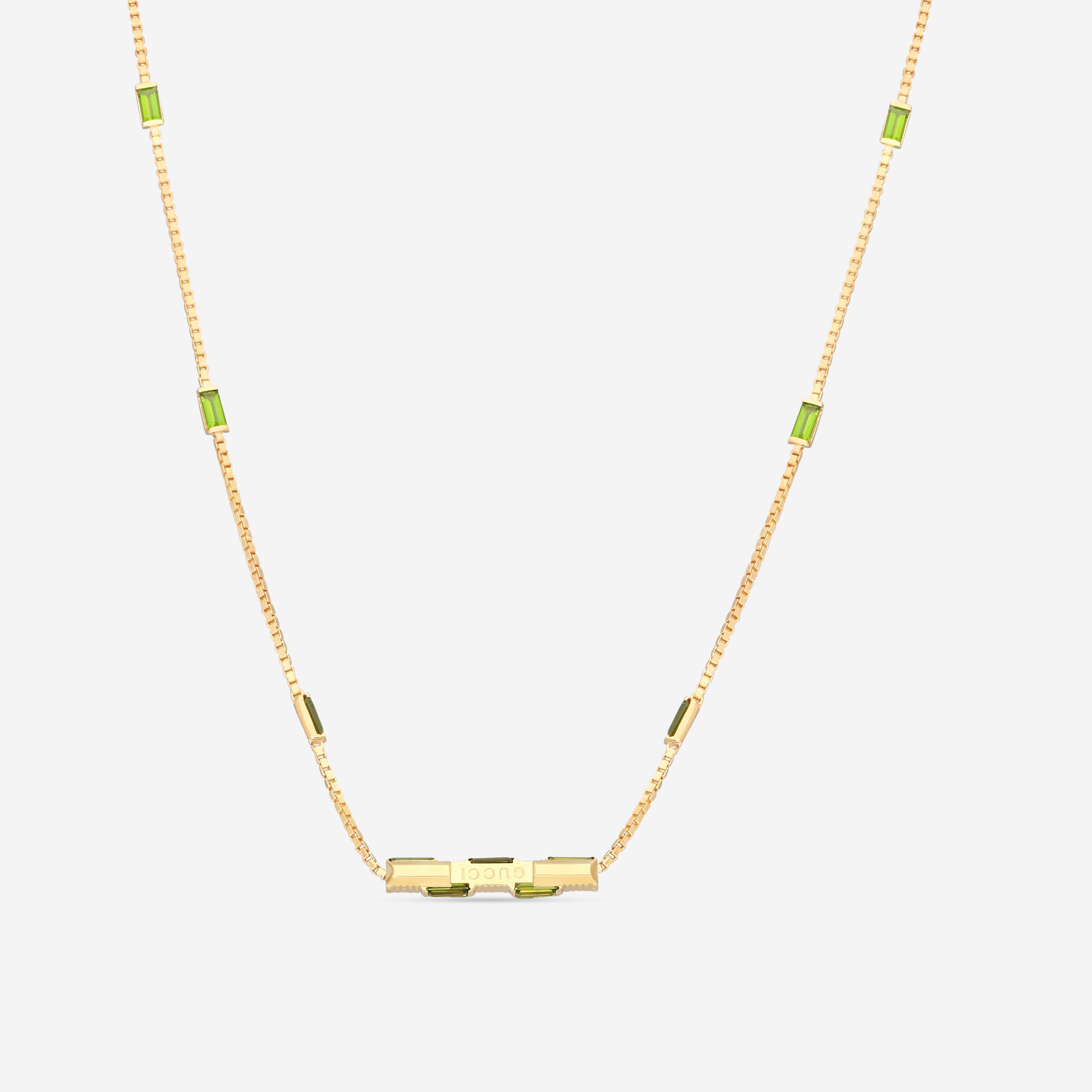 Gucci Link to Love 18K Yellow Gold Green Tourmaline Necklace YBB70239400200U — view 3
