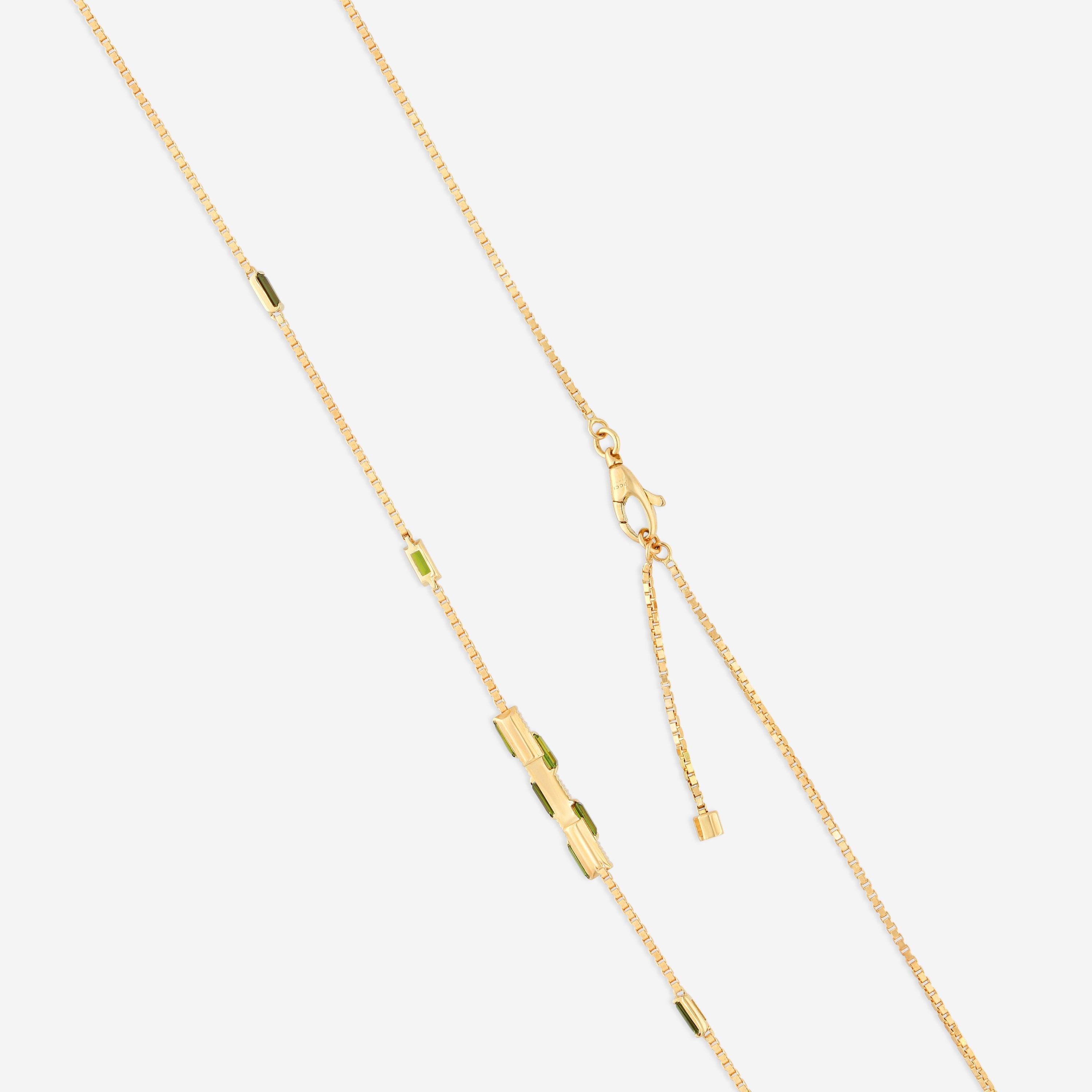 Gucci Link to Love 18K Yellow Gold Green Tourmaline Necklace YBB70239400200U — view 4