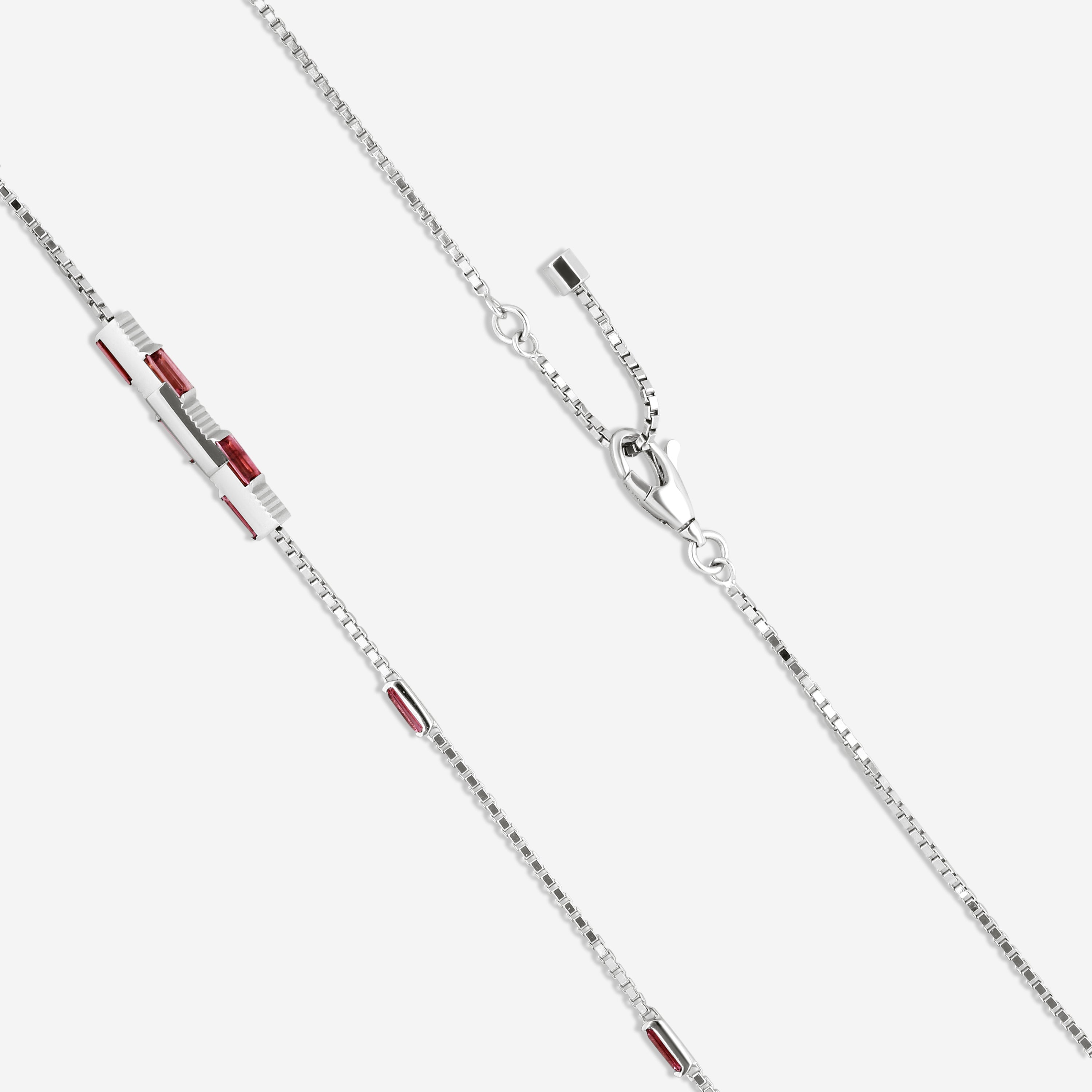Gucci Link to Love 18K White Gold Rubellite Pendant Necklace YBB70239400100U — view 3