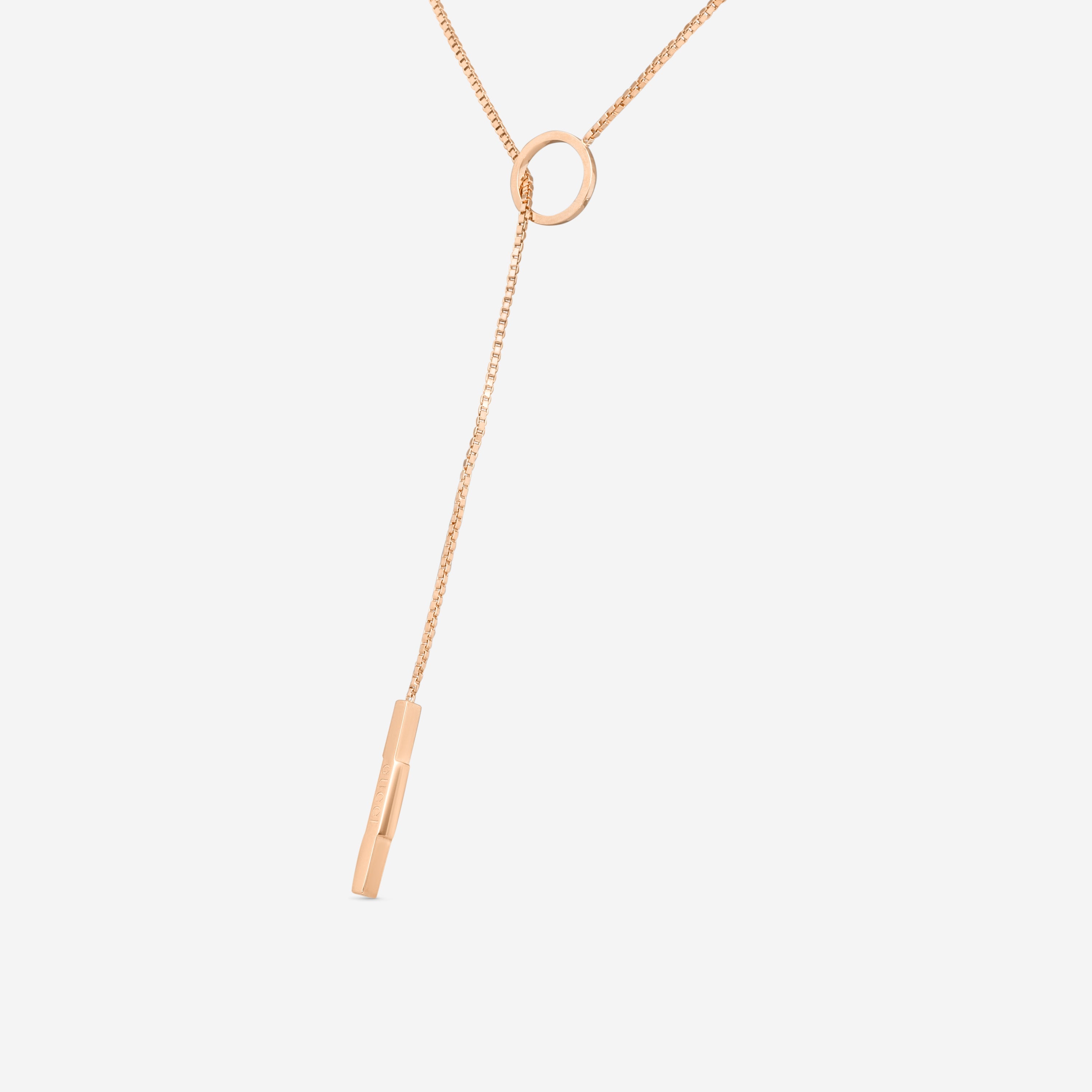 Gucci Link to Love 18K Rose Gold Lariat Necklace YBB66211000200U — view 2