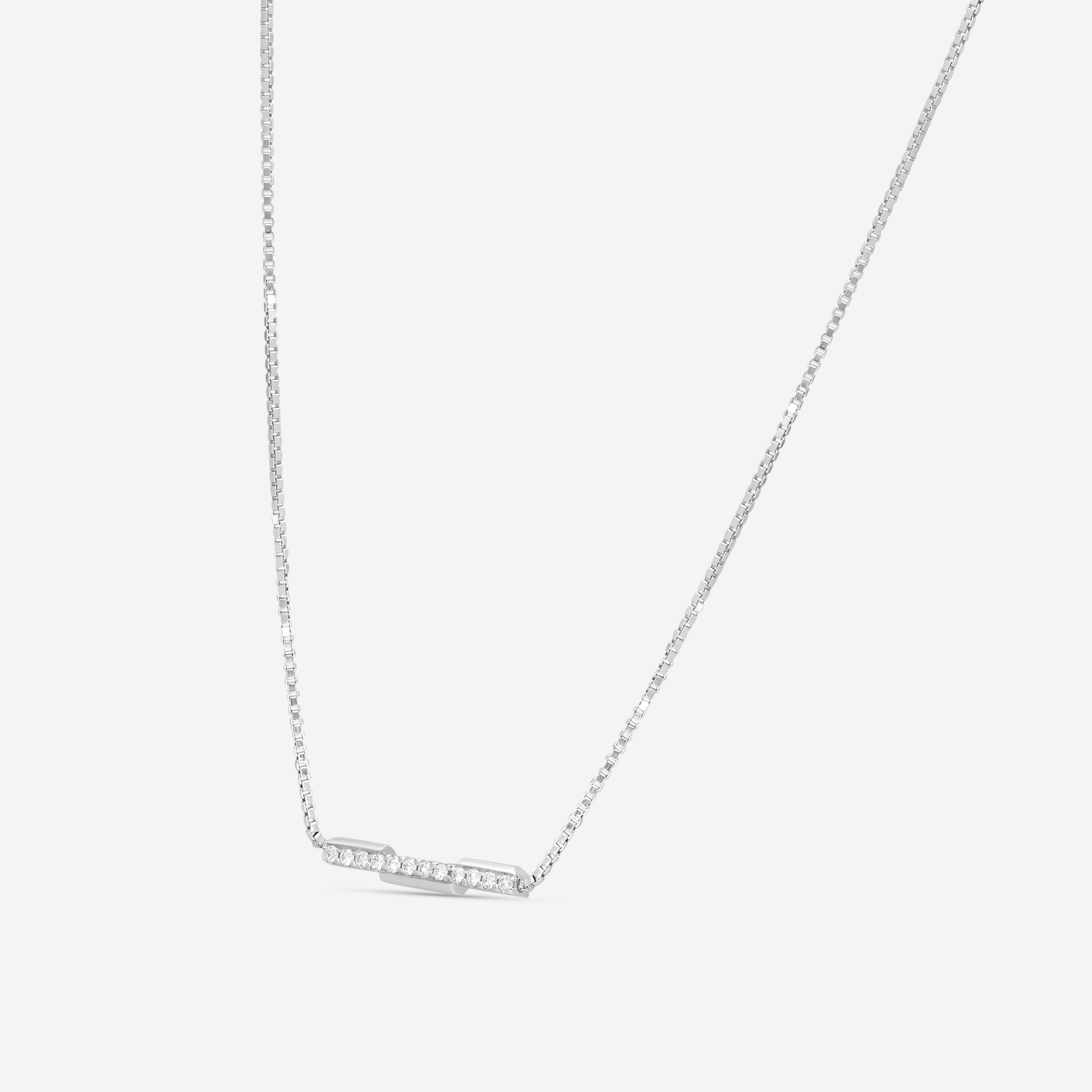 Gucci Link to Love 18K White Gold Diamond Necklace YBB66213200100U — view 2