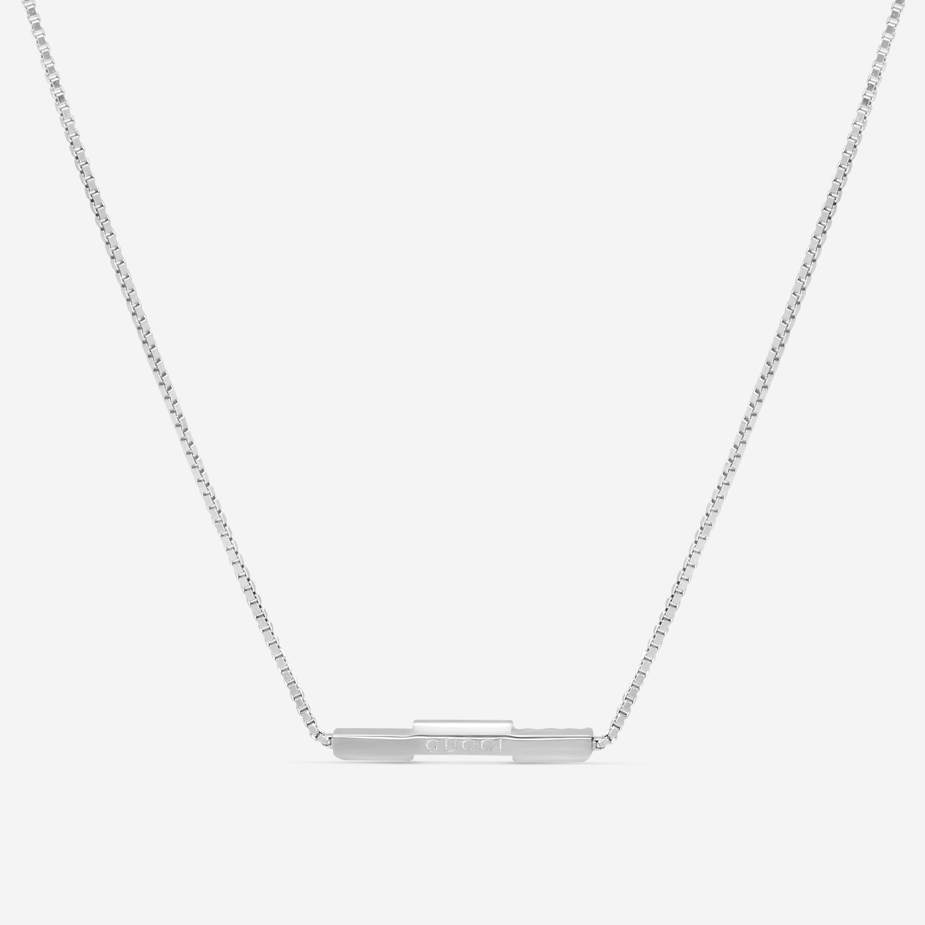 Gucci Link to Love 18K White Gold Diamond Necklace YBB66213200100U — view 3