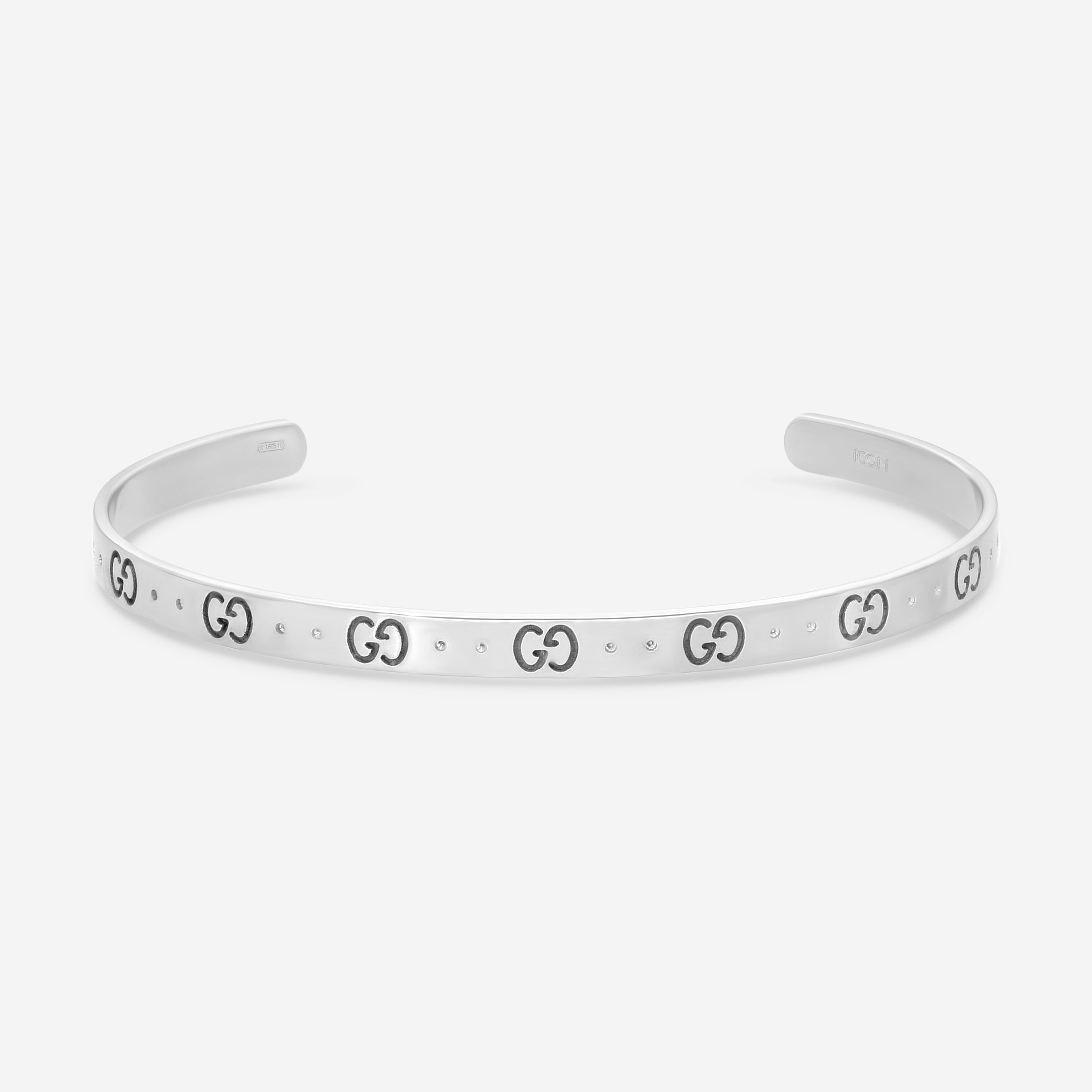Gucci Icon 18K White Gold Thin Bangle Bracelet YBA434524003016