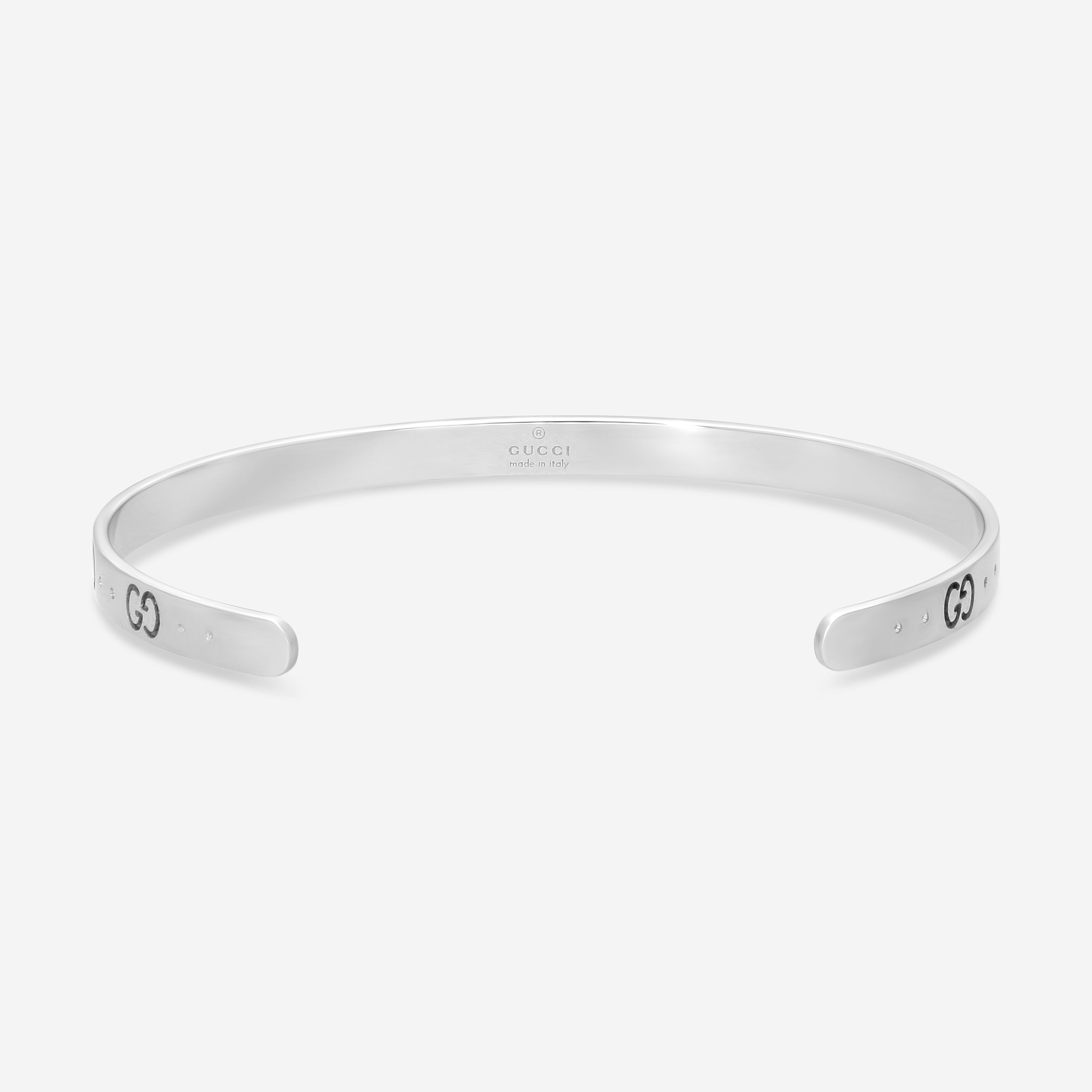 Gucci Icon 18K White Gold Thin Bangle Bracelet YBA434524003016 — view 3