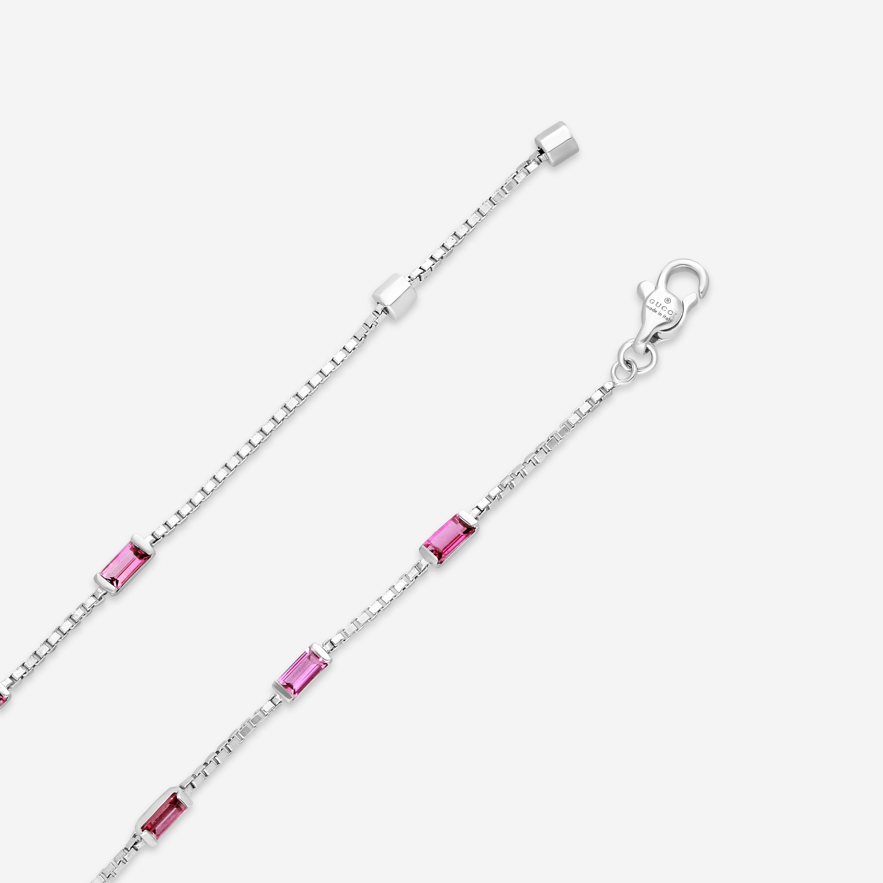 Gucci Link to Love 18K White Gold Rubellite Chain Bracelet YBA702395001016 — view 4