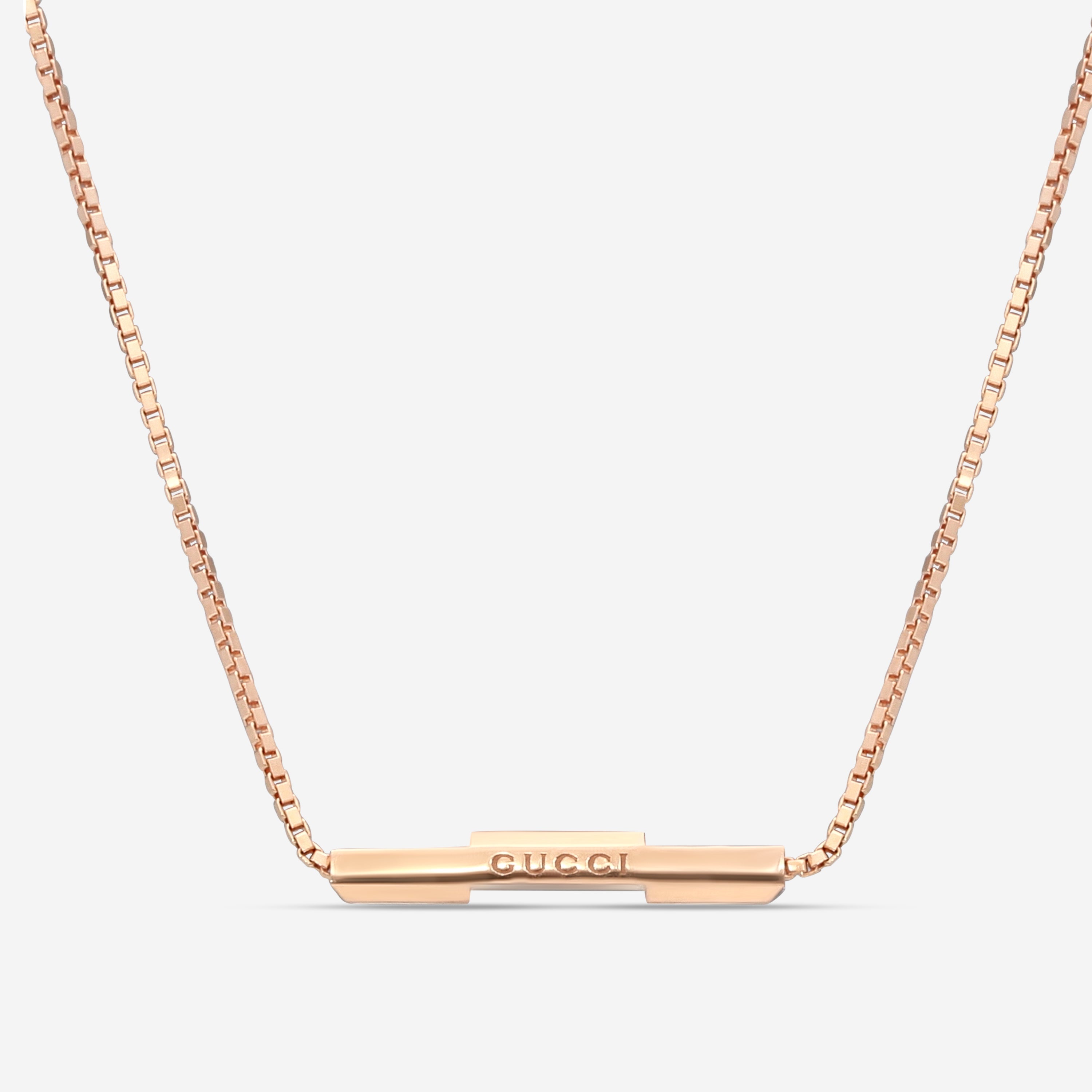 Gucci Link to Love 18K Rose Gold Necklace YBB66210800200U