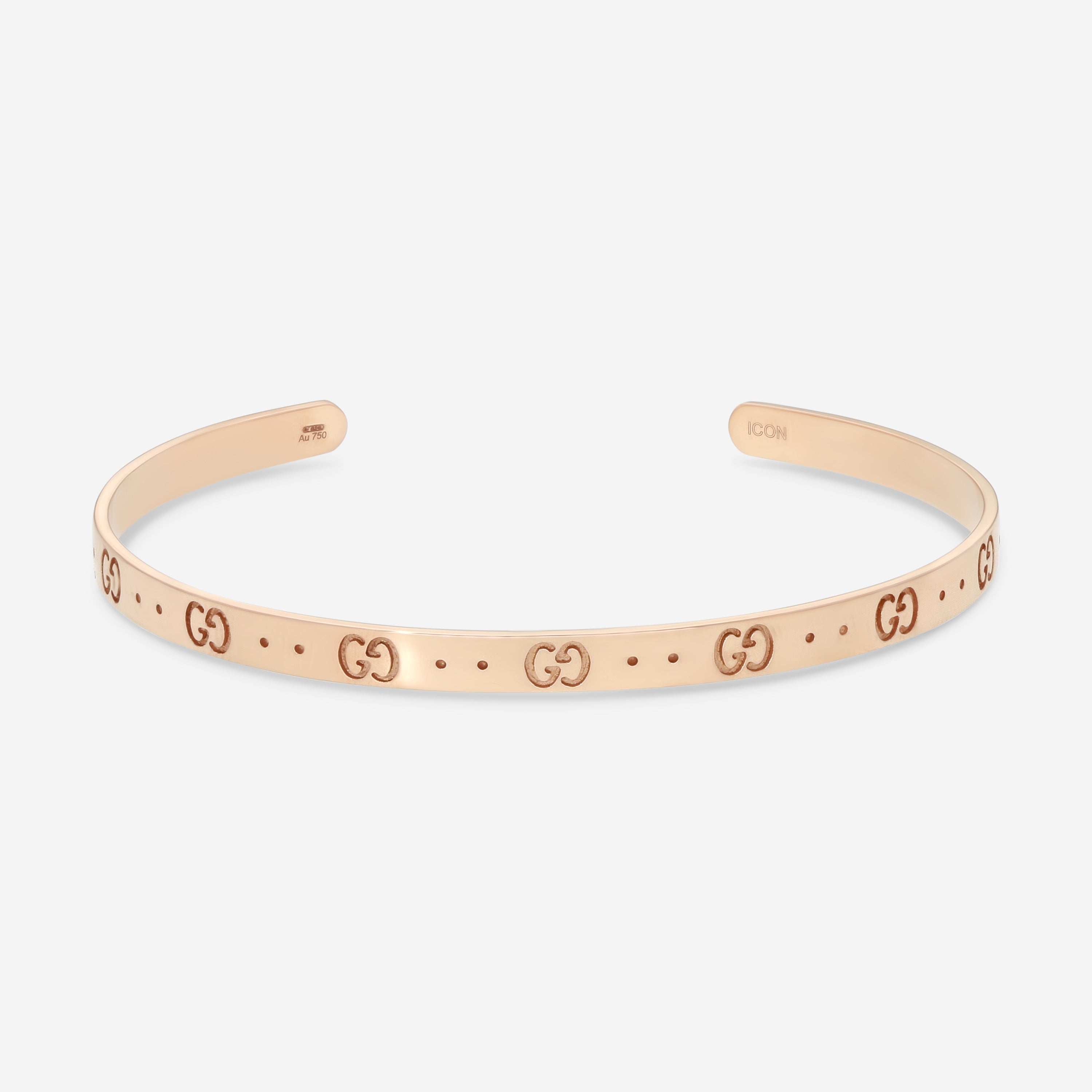 Gucci Icon 18K Rose Gold Thin Bangle Bracelet YBA434524002017
