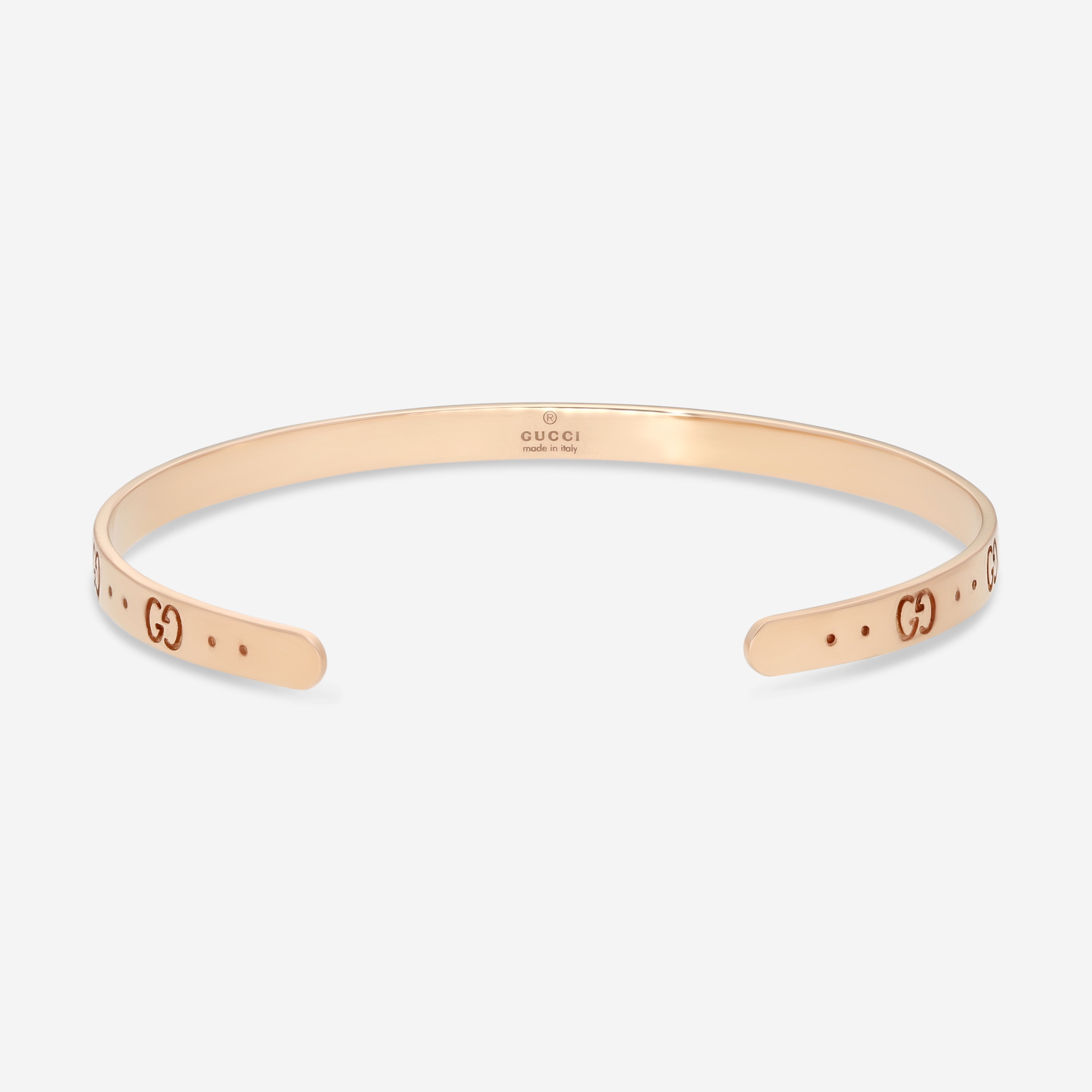 Gucci Icon 18K Rose Gold Thin Bangle Bracelet YBA434524002017 — view 2