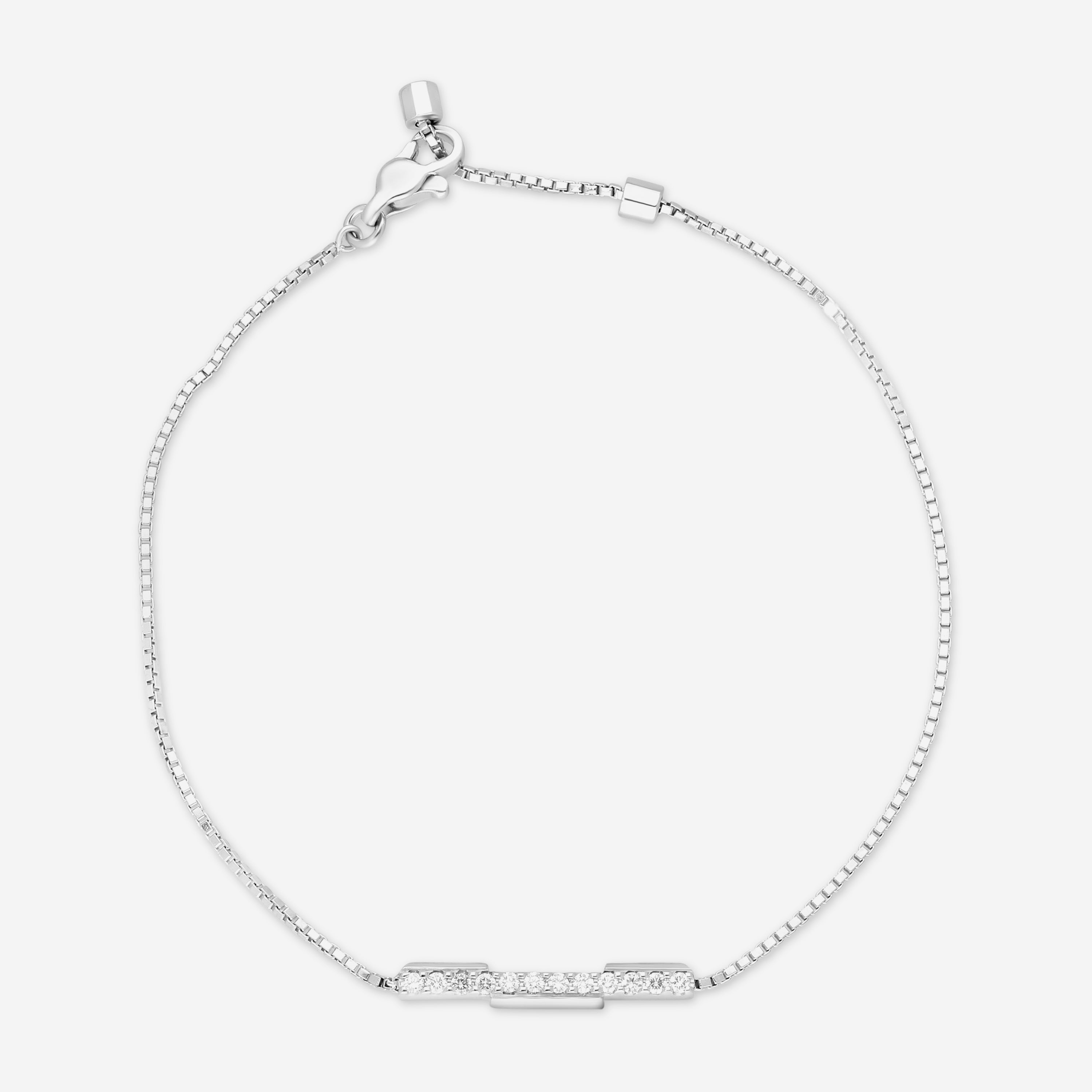 Gucci Link to Love 18K White Gold Diamond Bracelet YBA662121001016