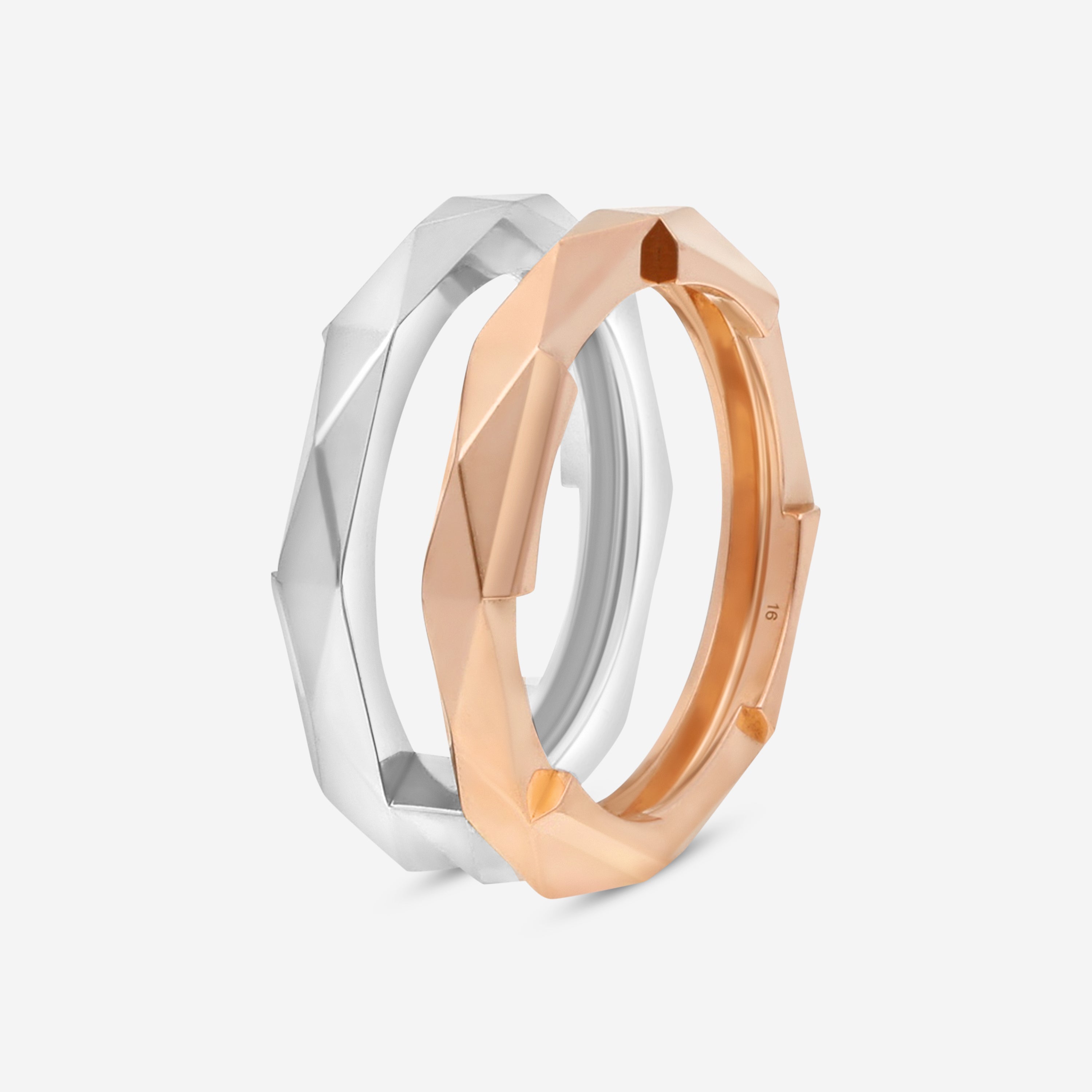 Gucci Link to Love 18K Rose & White Gold Ring YBC745696001016 — view 2