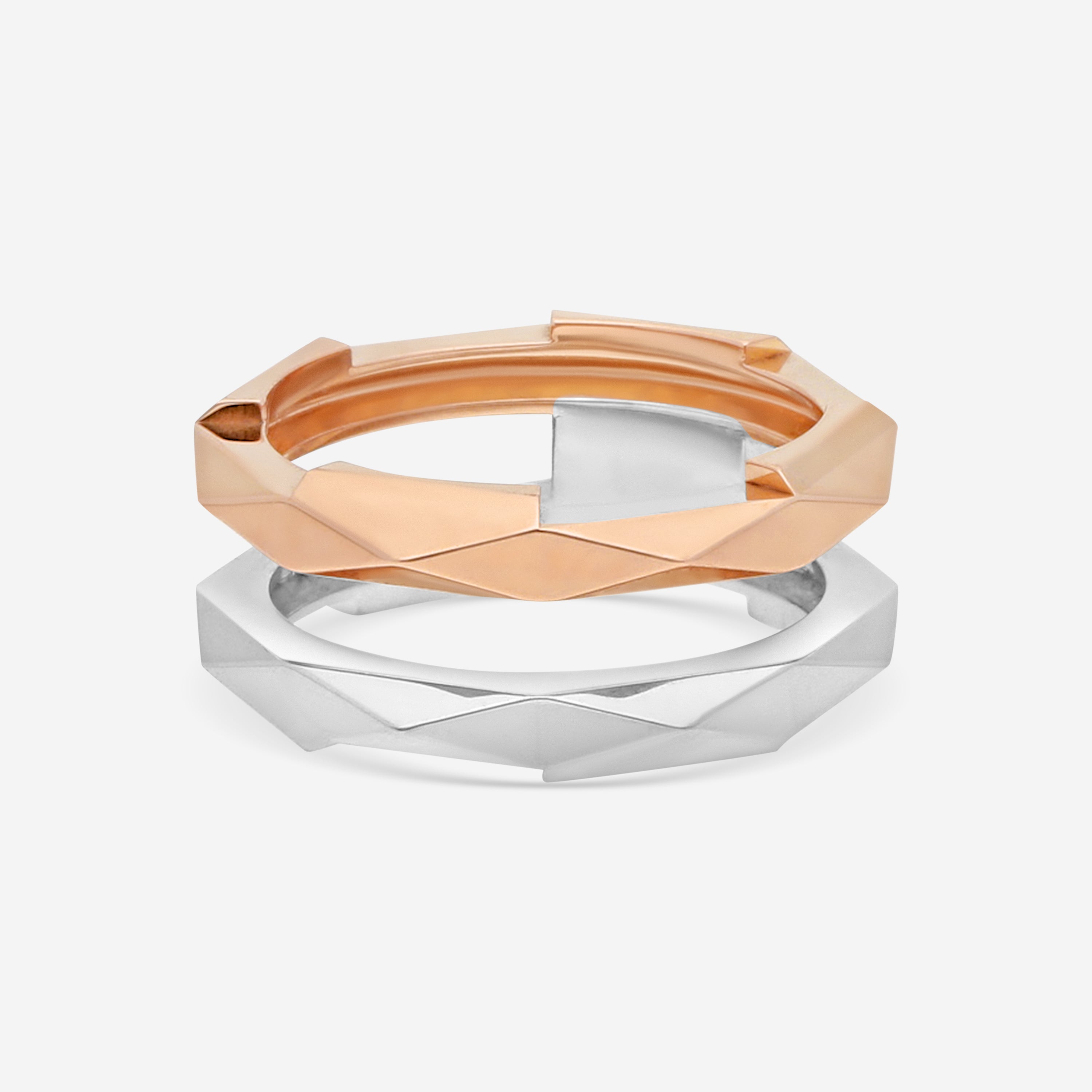 Gucci Link to Love 18K Rose & White Gold Ring YBC745696001016 — view 3