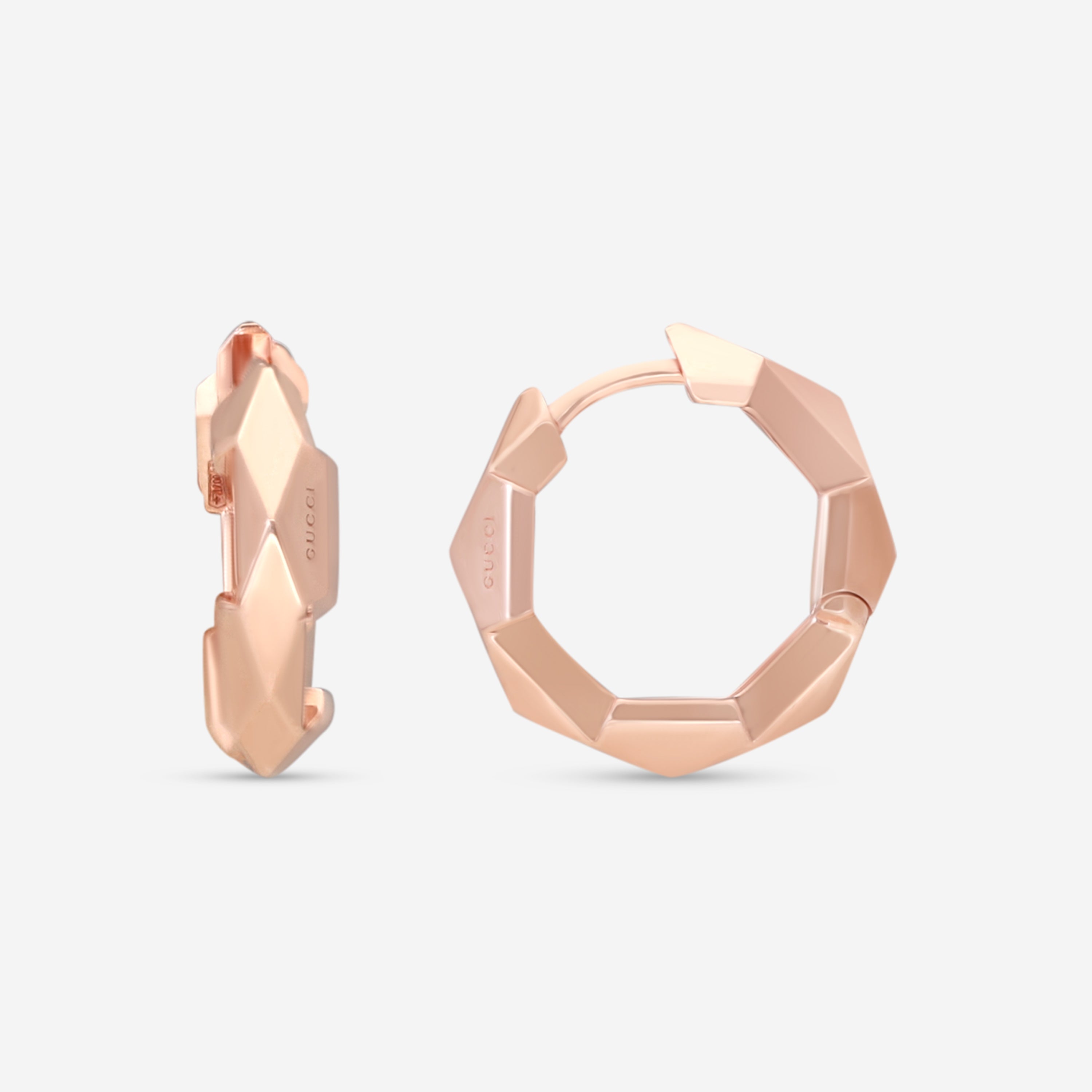 Gucci Link to Love 18K Rose Gold Hoop Earrings YBD78672700100U