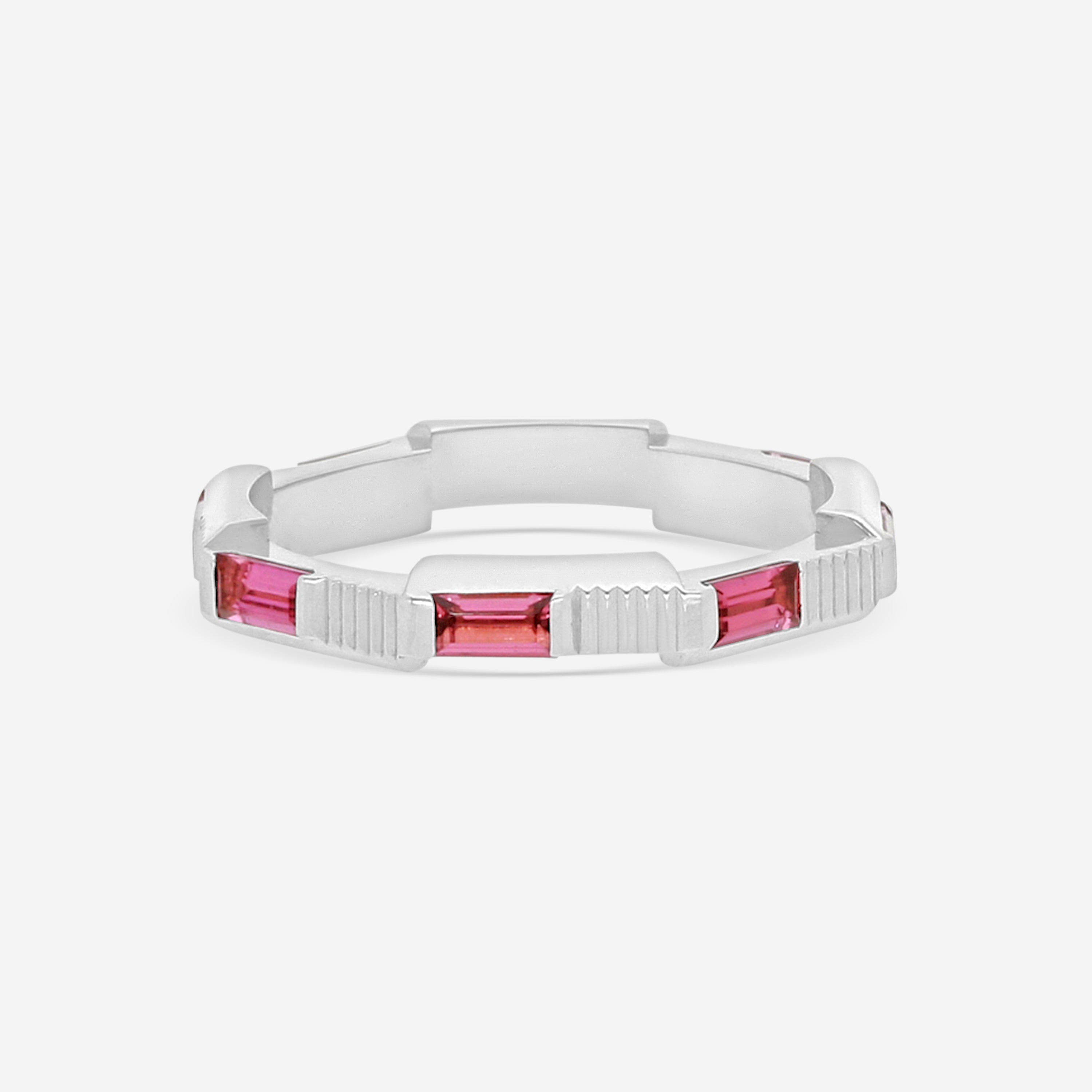 Gucci Link to Love 18K White Gold Rubellite Ring YBC662256001017 — view 3