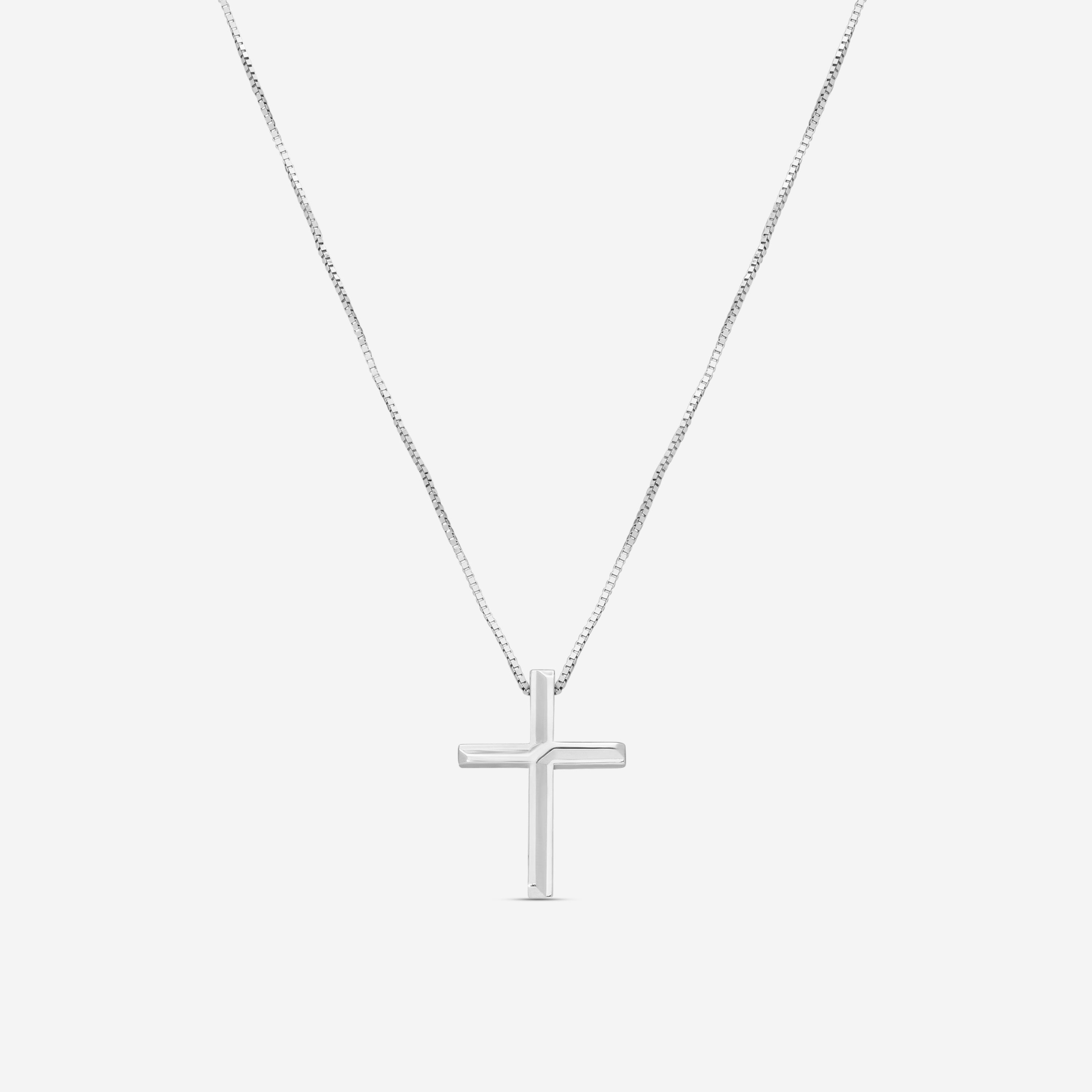 Gucci Link to Love 18K White Gold Cross Pendant Necklace YBB75893700200U