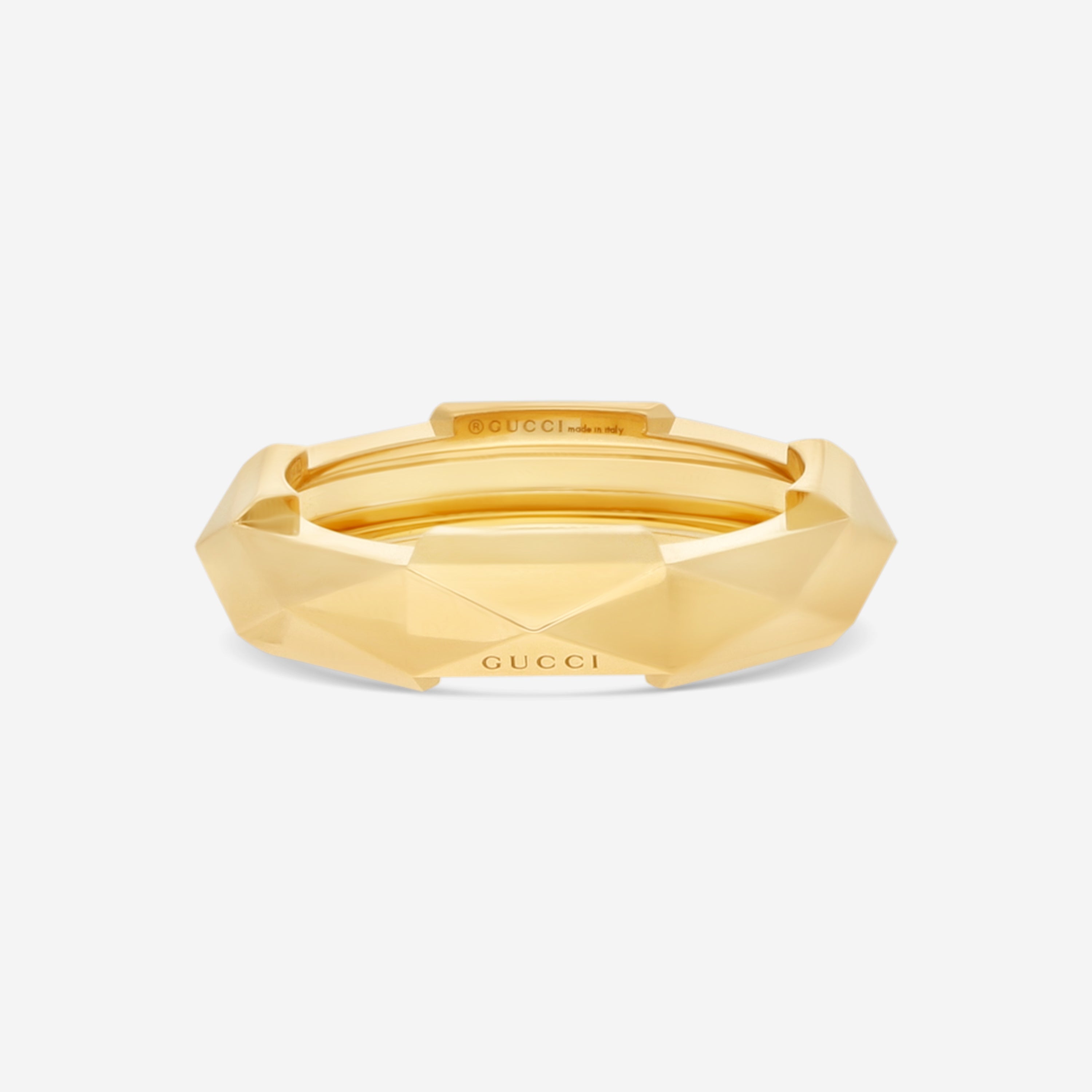 Gucci Link to Love Studded 18K Yellow Gold Ring YBC662188001011