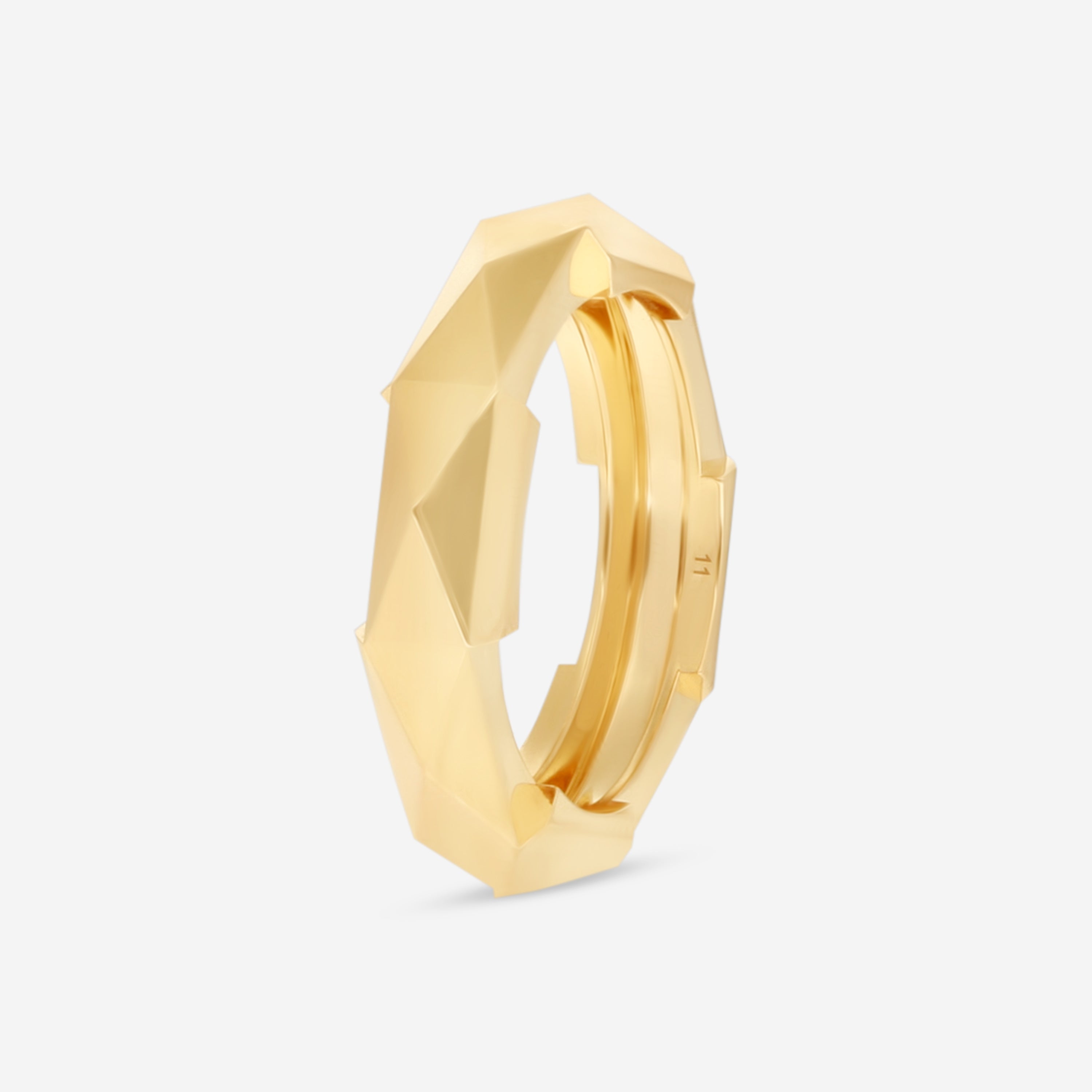 Gucci Link to Love Studded 18K Yellow Gold Ring YBC662188001011 — view 2