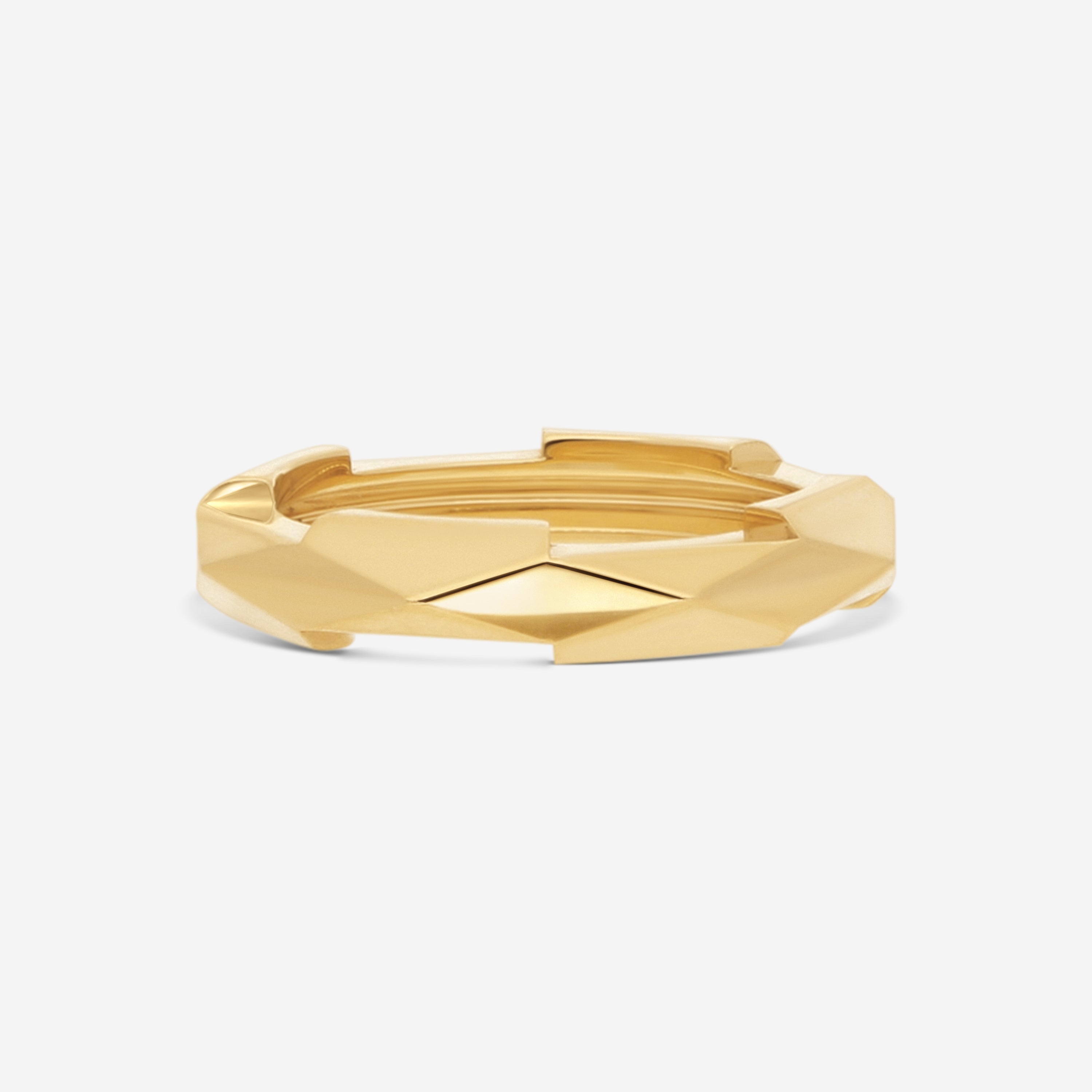 Gucci Link to Love 18K Yellow Gold Studded Band Ring YBC662177001008 — view 3
