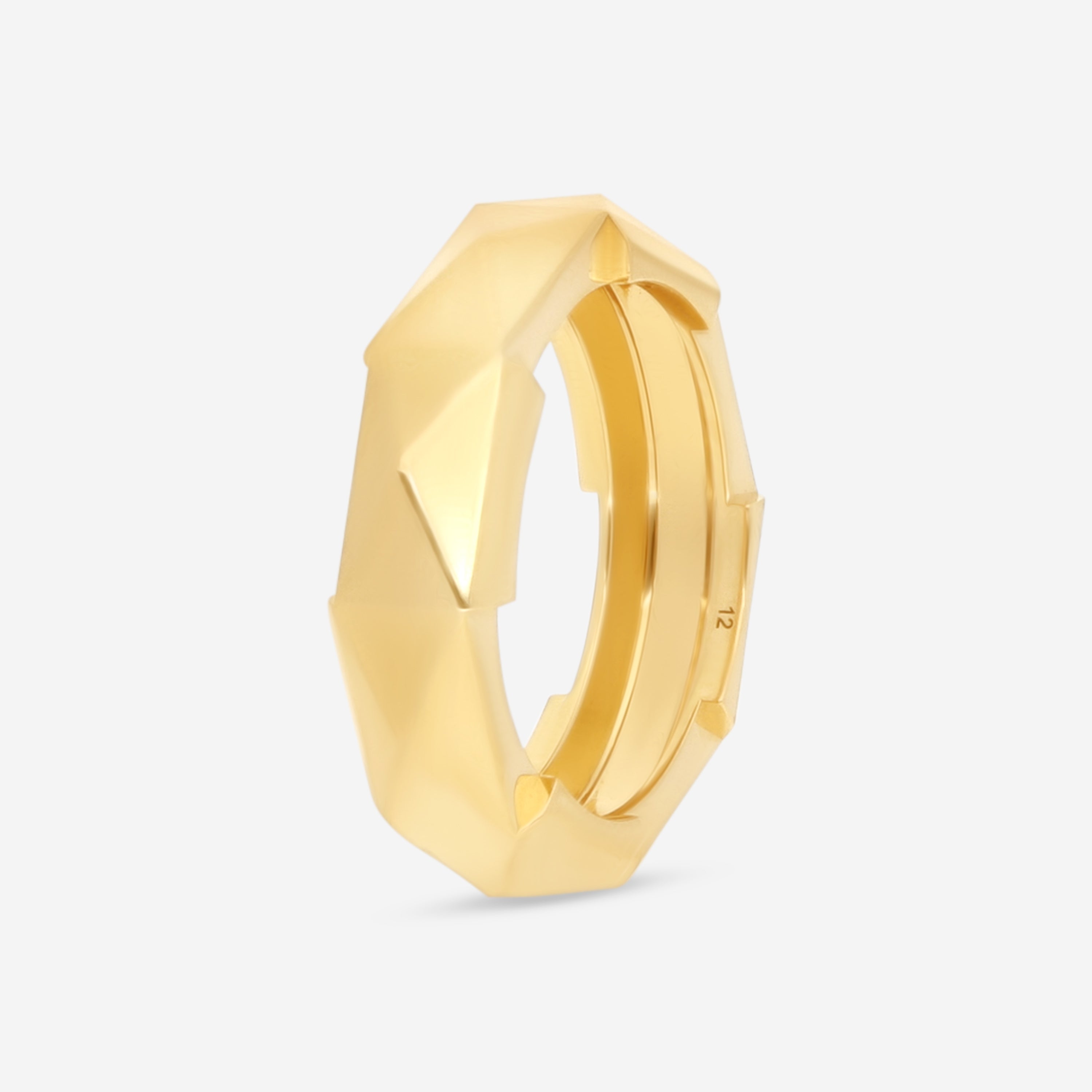 Gucci Link to Love 18K Yellow Gold Studded Band Ring YBC662184001012 — view 2