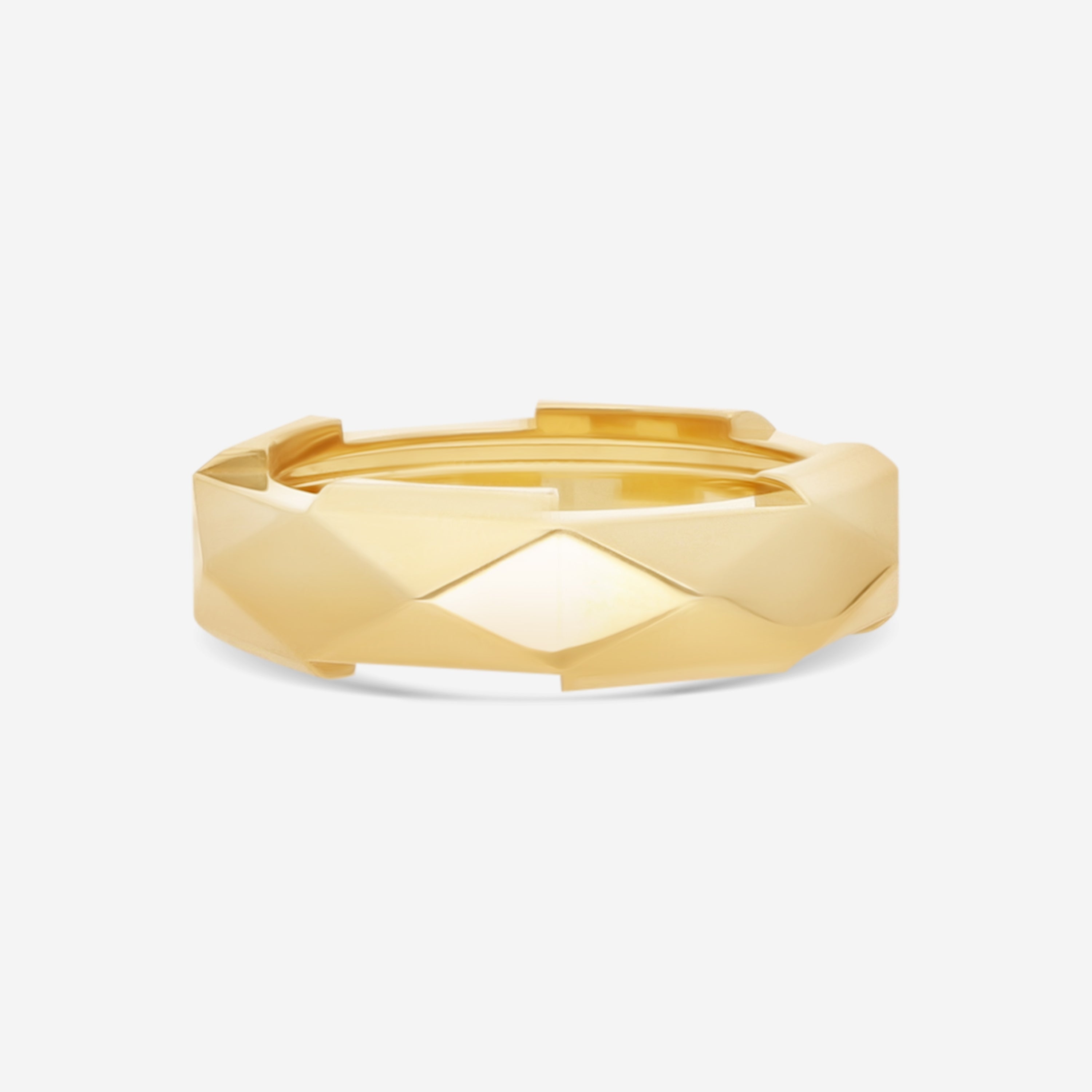 Gucci Link to Love 18K Yellow Gold Studded Band Ring YBC662184001012 — view 3