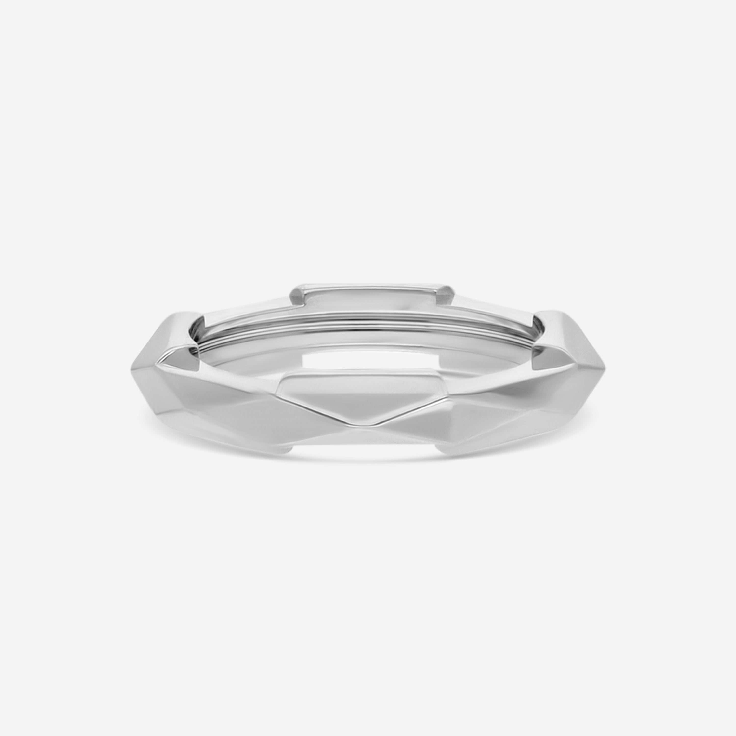 Gucci Link to Love 18K White Gold Studded Ring YBC662177002012 — view 3