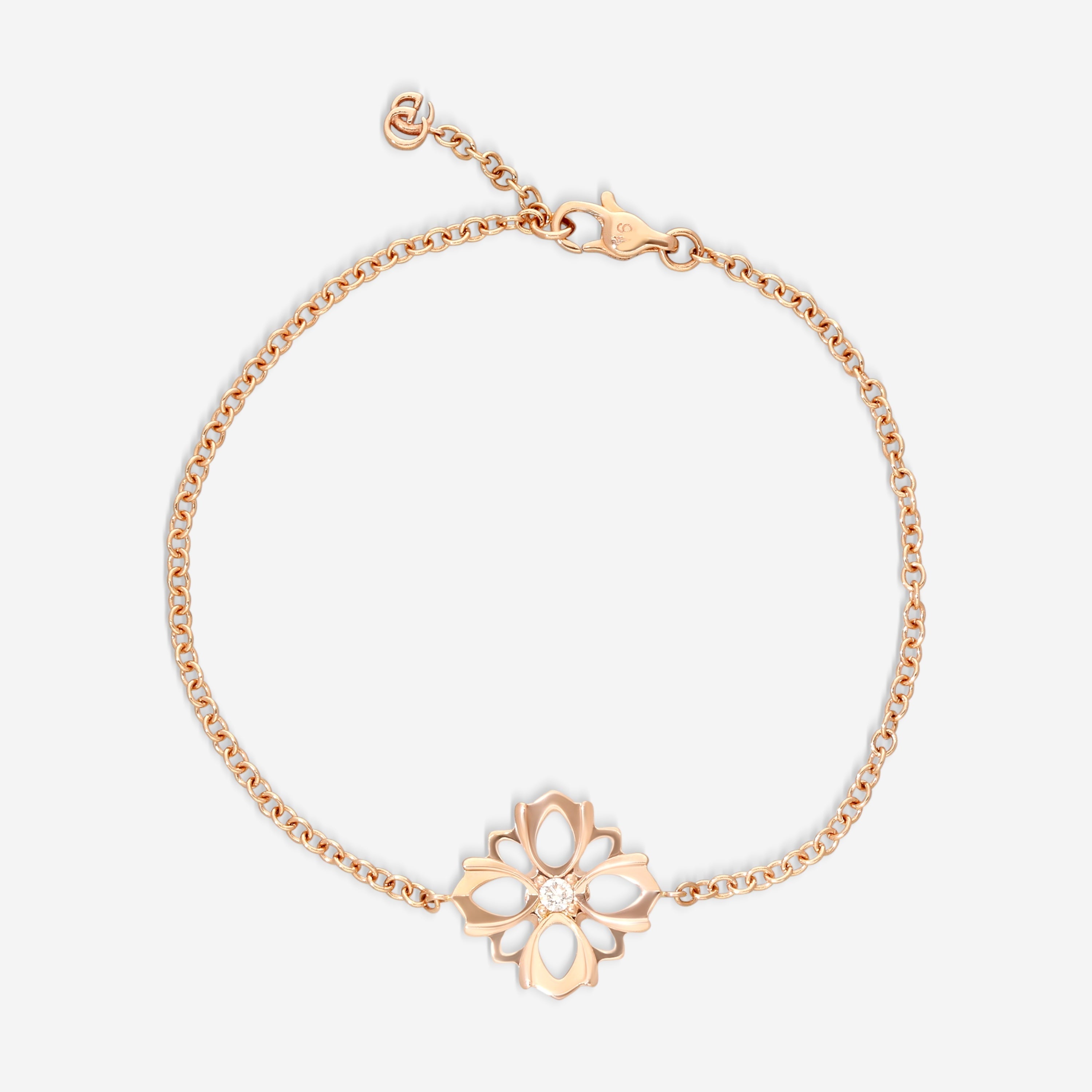 Gucci 18K Rose Gold Diamond Chain Bracelet YBA796247001016
